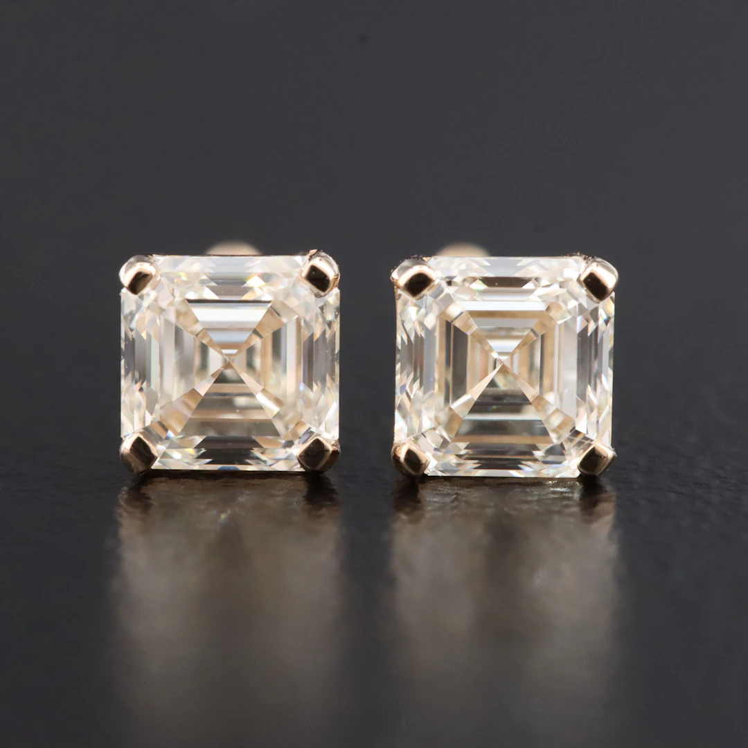 14K 1.21 CTW Diamond Stud Earrings with GIA Reports