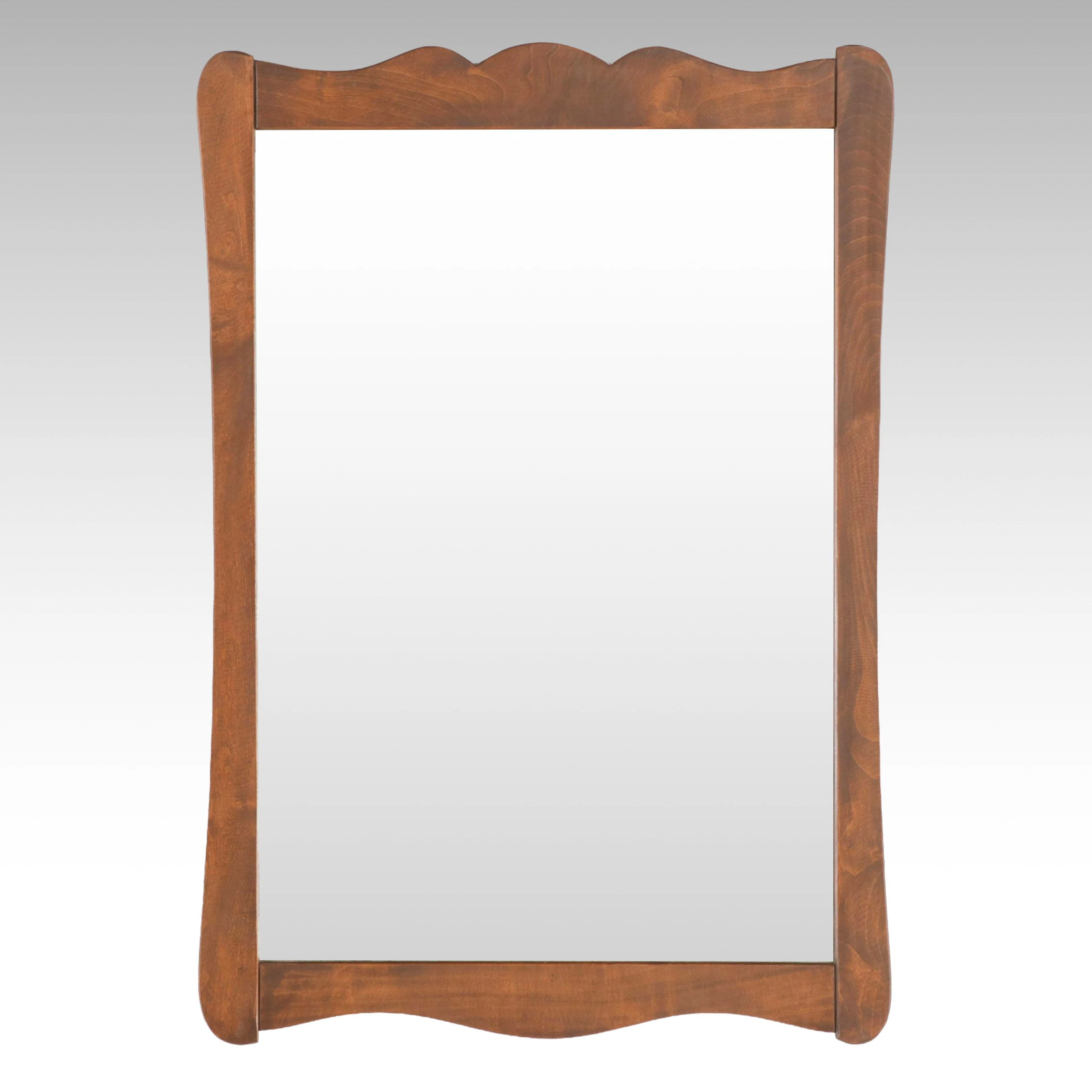 Primitive Chippendale Style Wooden Wall Mirror, Mid-20th Century