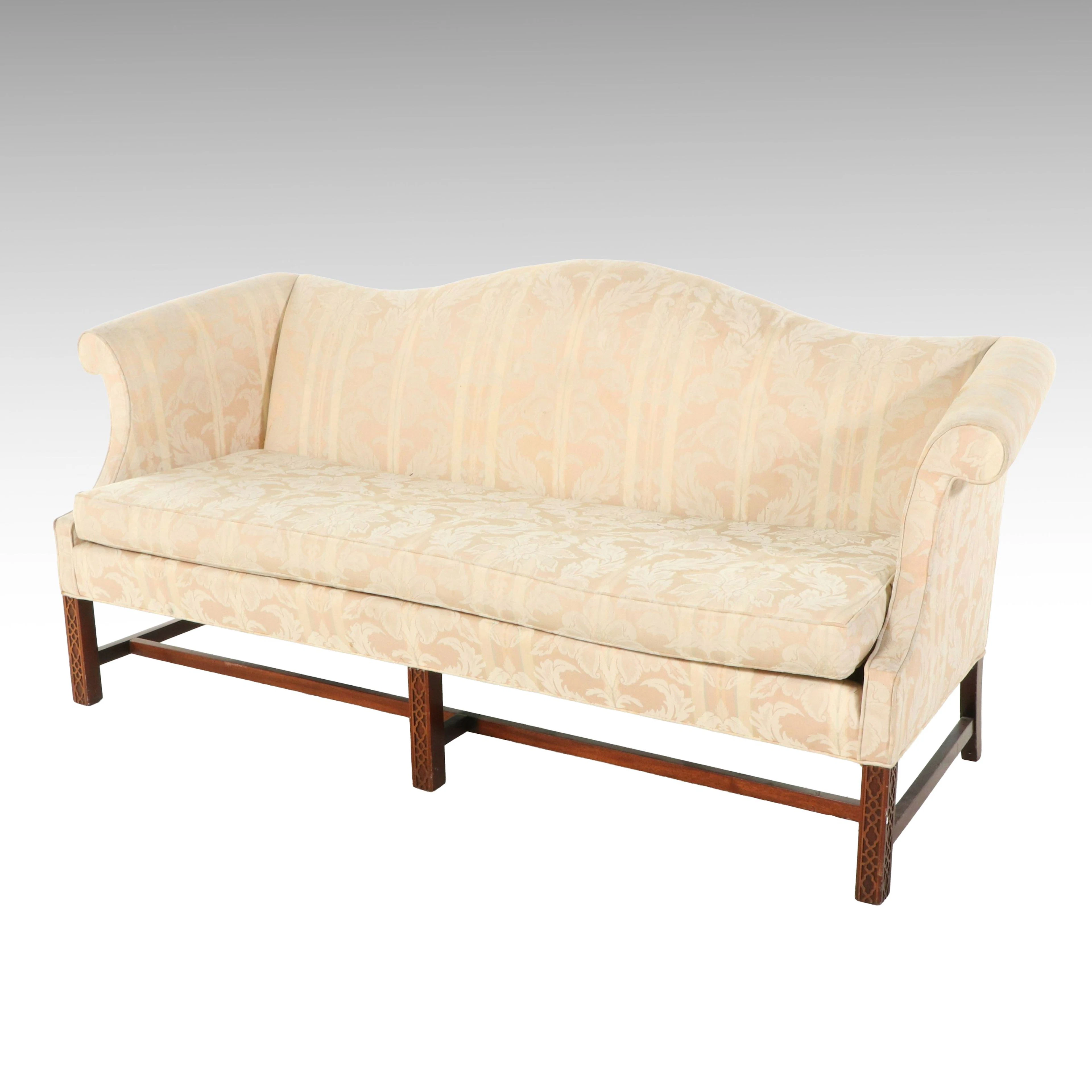 Chippendale Style Upholstered Sofa, Late 20th Century