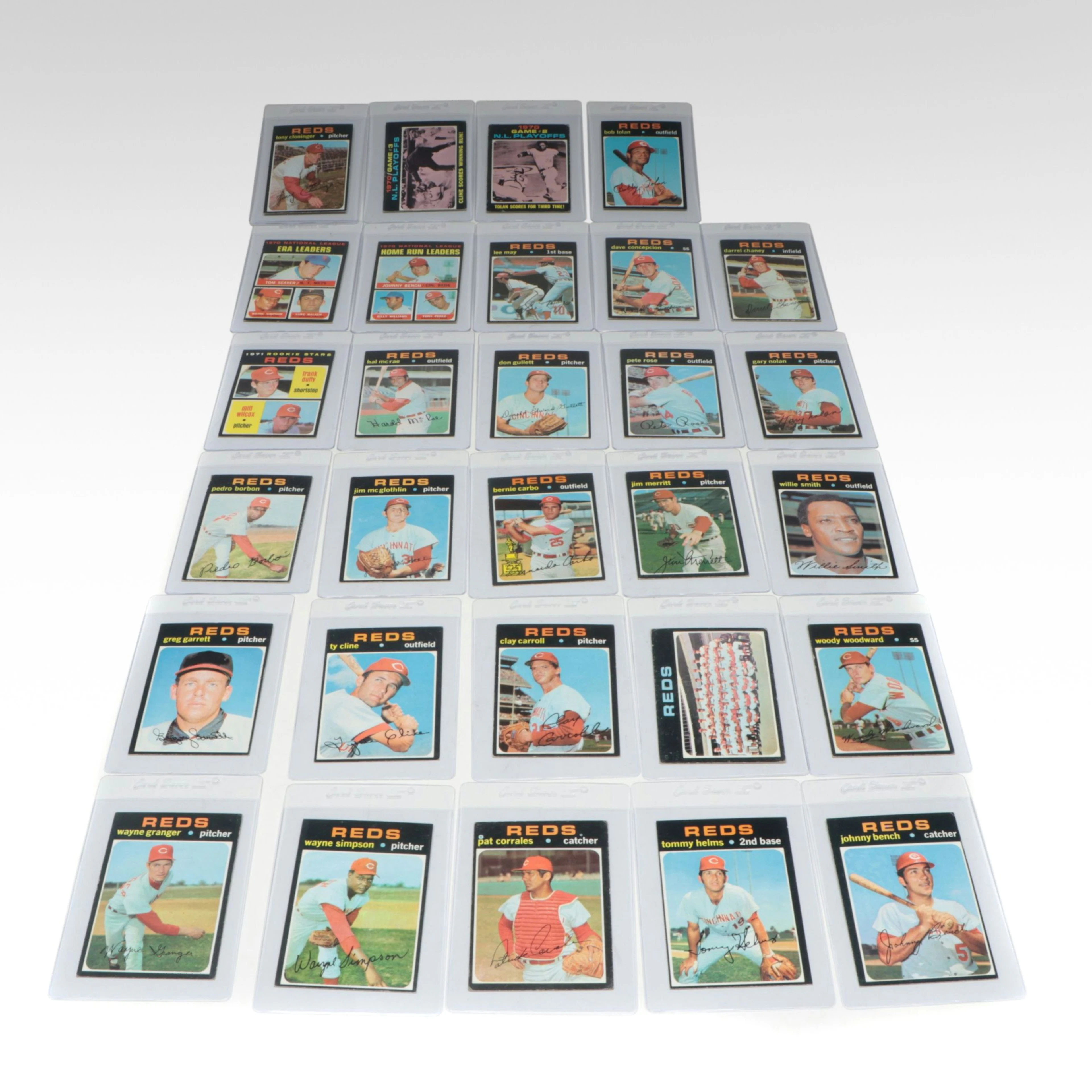 1971 Topps Cincinnati Reds Baseball Cards Featuring Dave Concepcion Rookie