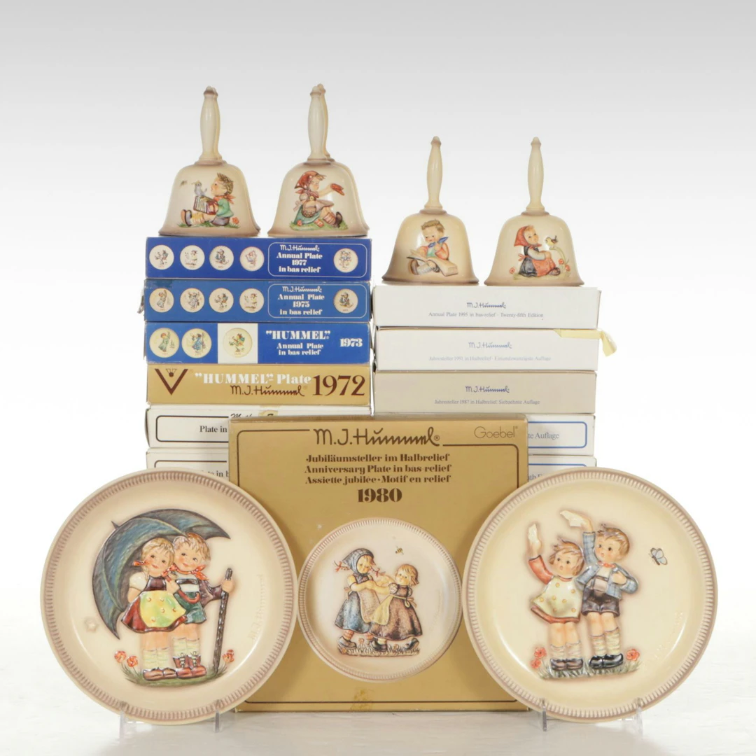 Hand Painted Goebel Collector Plates with Annual Bells