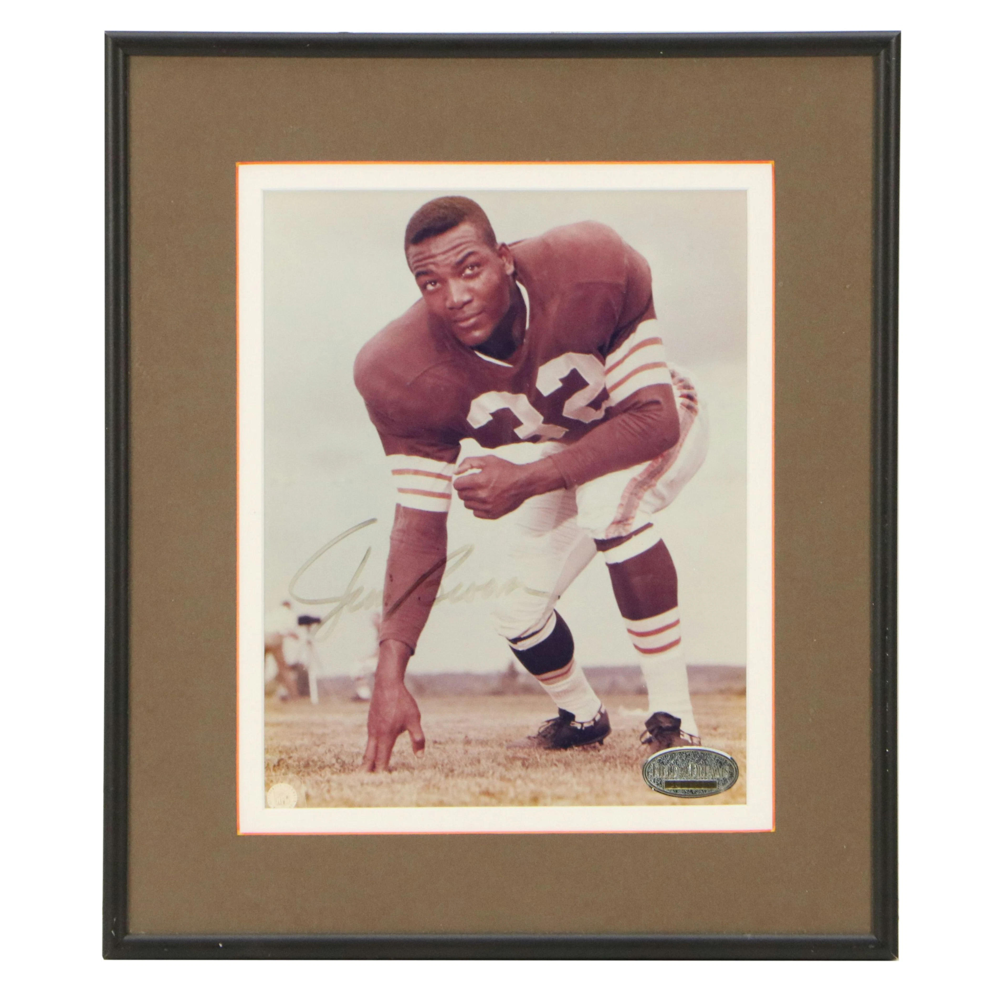 Signed Jim Brown NFL Chromogenic Portrait Photograph, Late 20th Century
