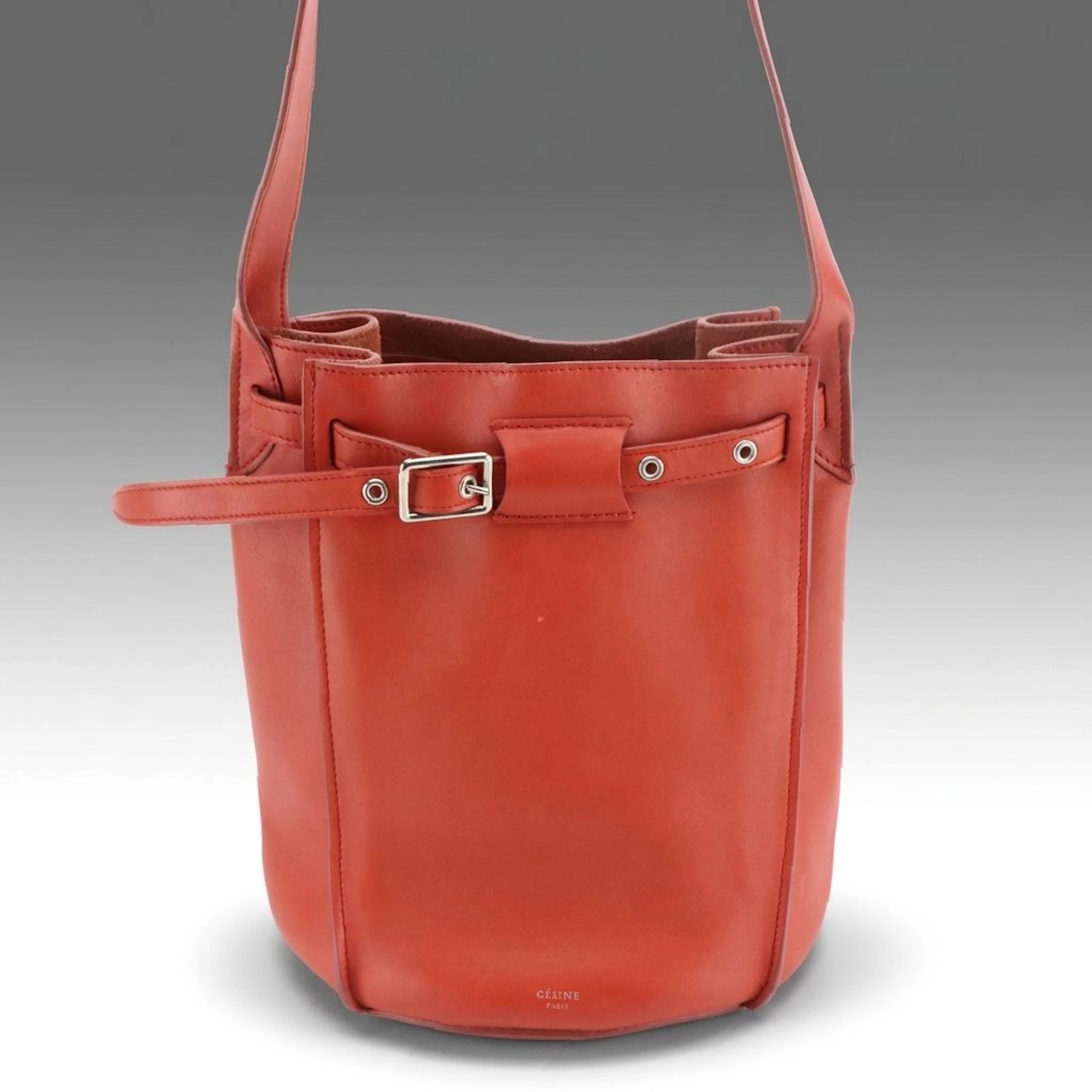 Céline Big Bucket Bag in Red Calfskin Leather
