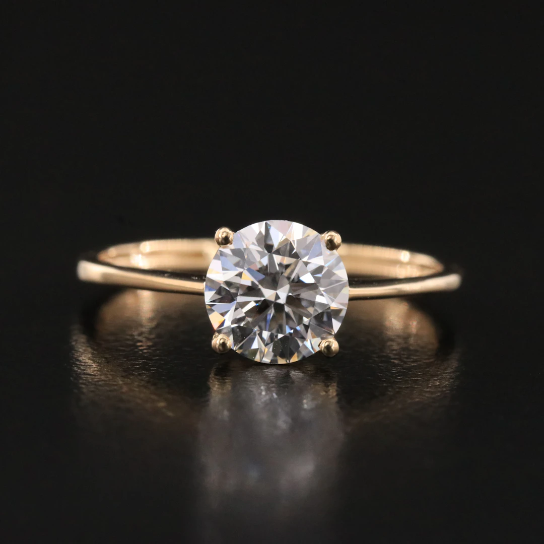 14K 1.20 CT Lab Grown Diamond Solitaire Ring with IGI Report