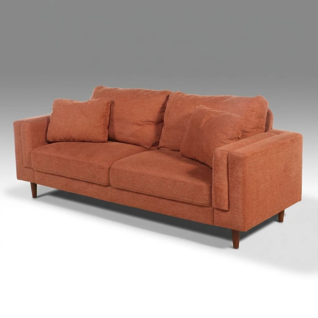 Mid Century Modern Style Upholstered Two-Cushion Sofa, 21st Century