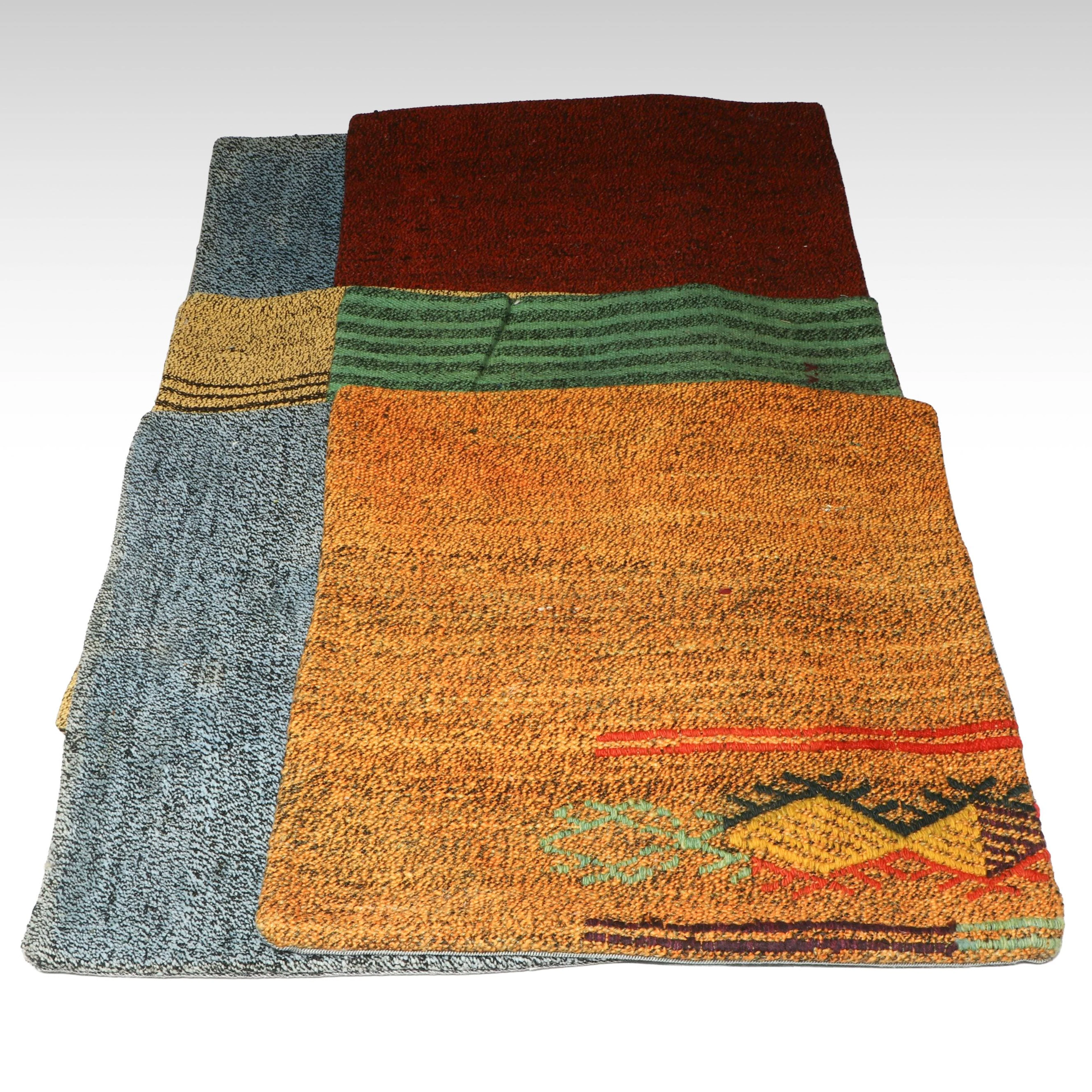 Turkish Overdyed Handwoven Rug Faced Pillow Covers