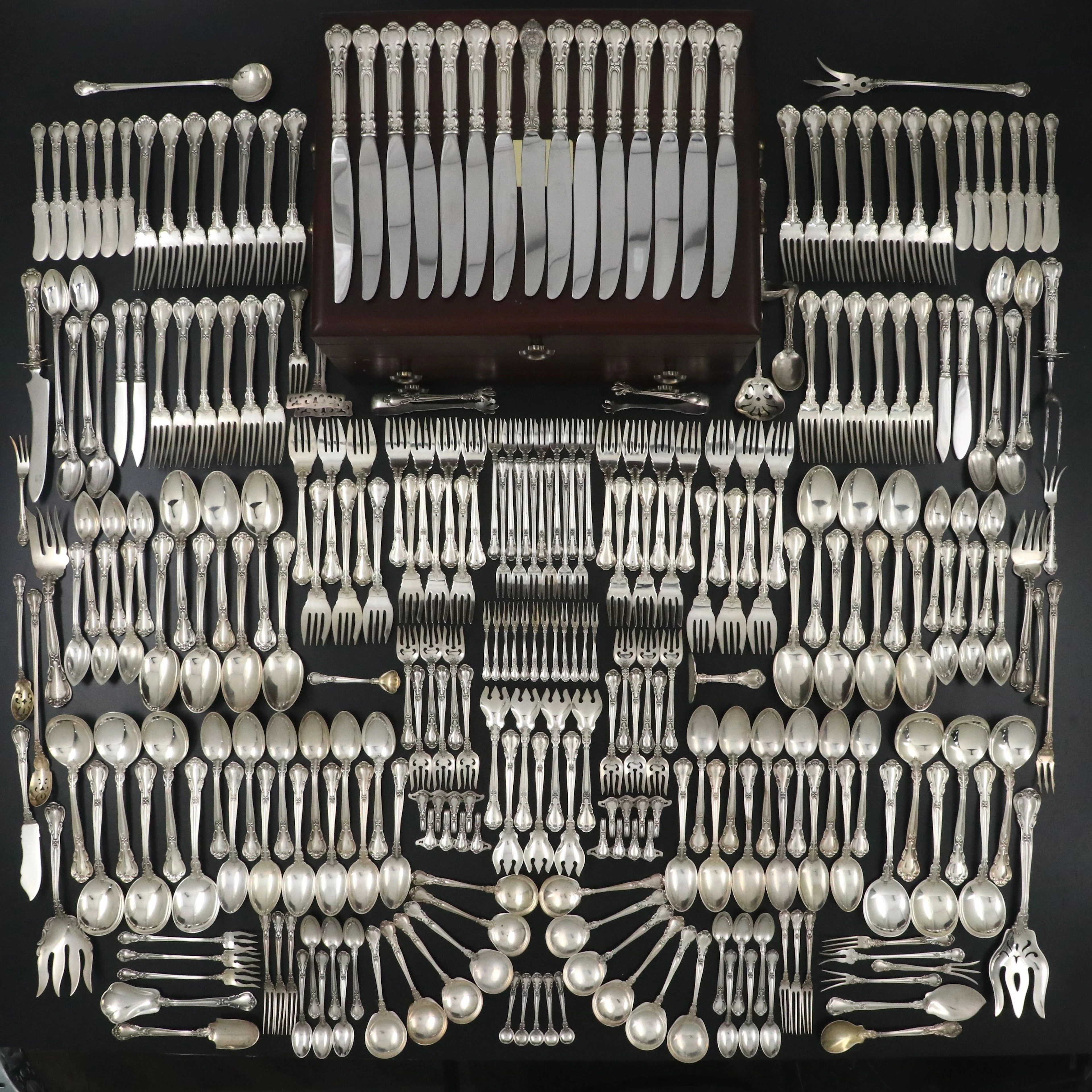 Gorham "Chantilly" Sterling Flatware and Serving Utensils, 20th Century