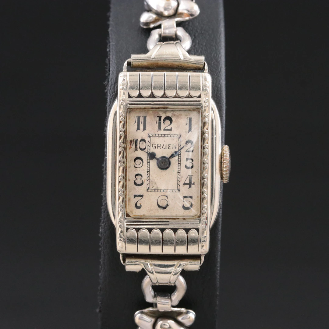 Gruen Art Deco Gold-Filled Vintage Stem Wind Watch