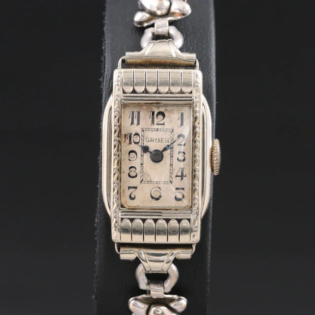 Gruen Art Deco Gold-Filled Vintage Stem Wind Watch