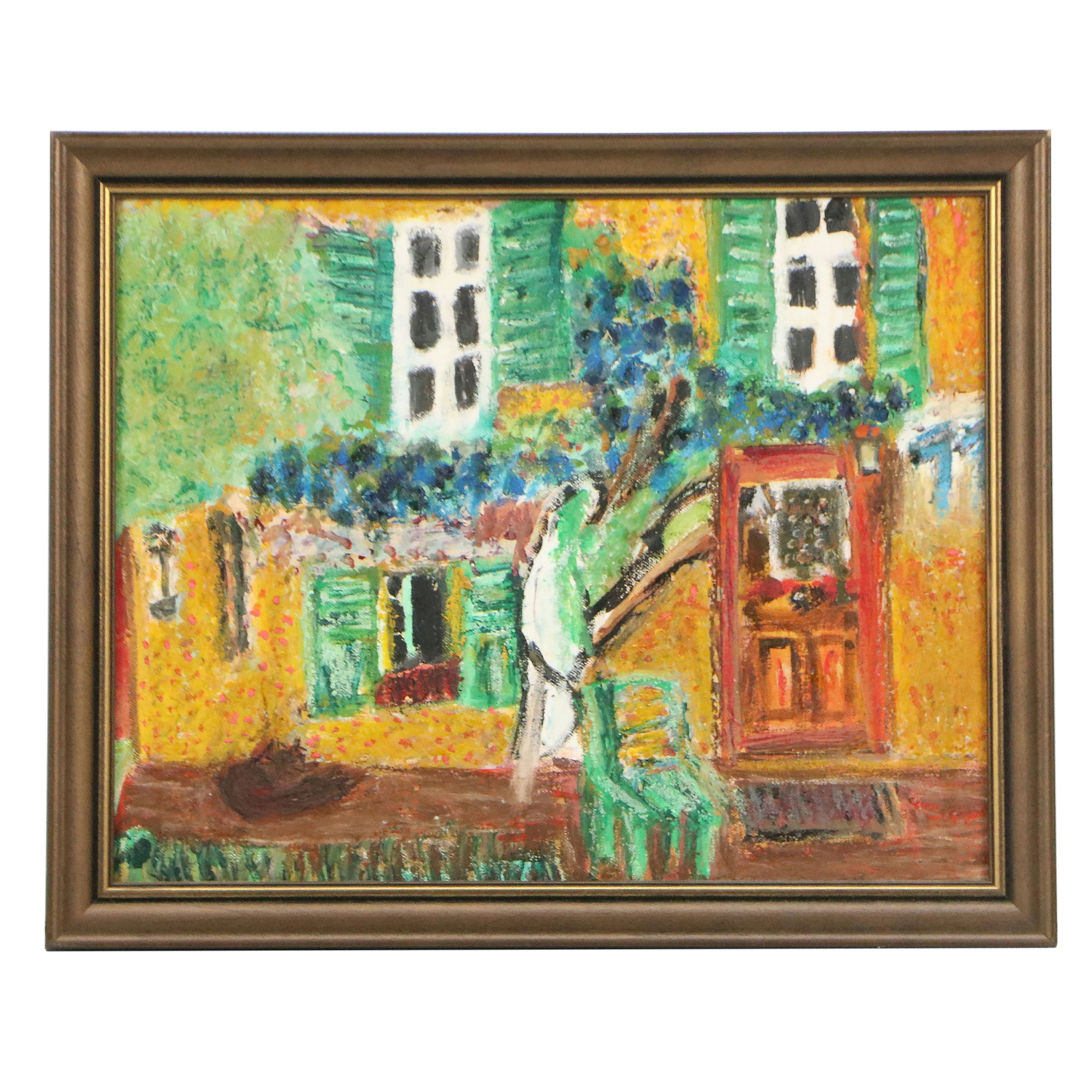 Oil Painting After Ernst Ludwig Kirchner "Grünes Haus," 21st Century