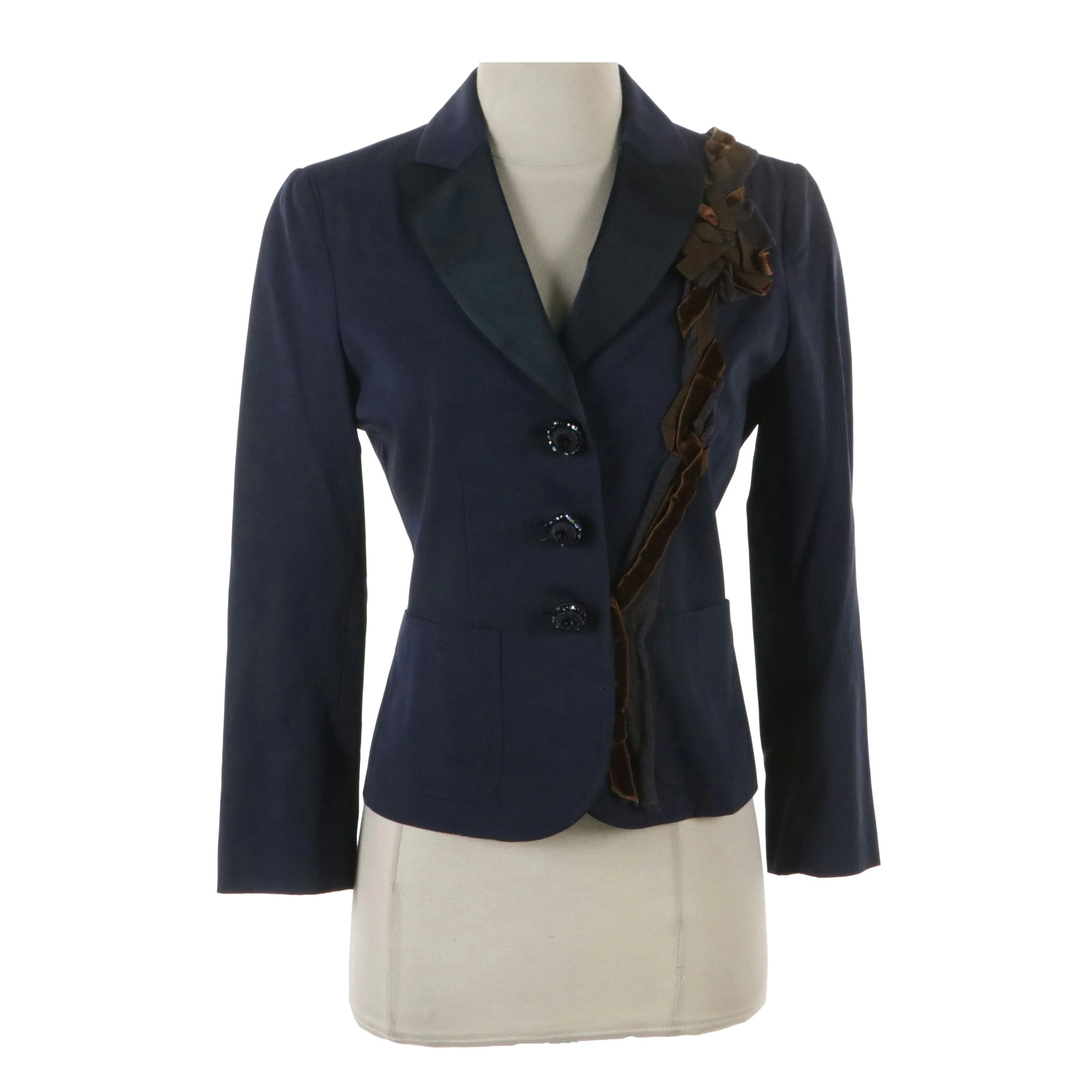 Moschino Cheap and Chic Embellished Cropped Wool Blazer, Vintage