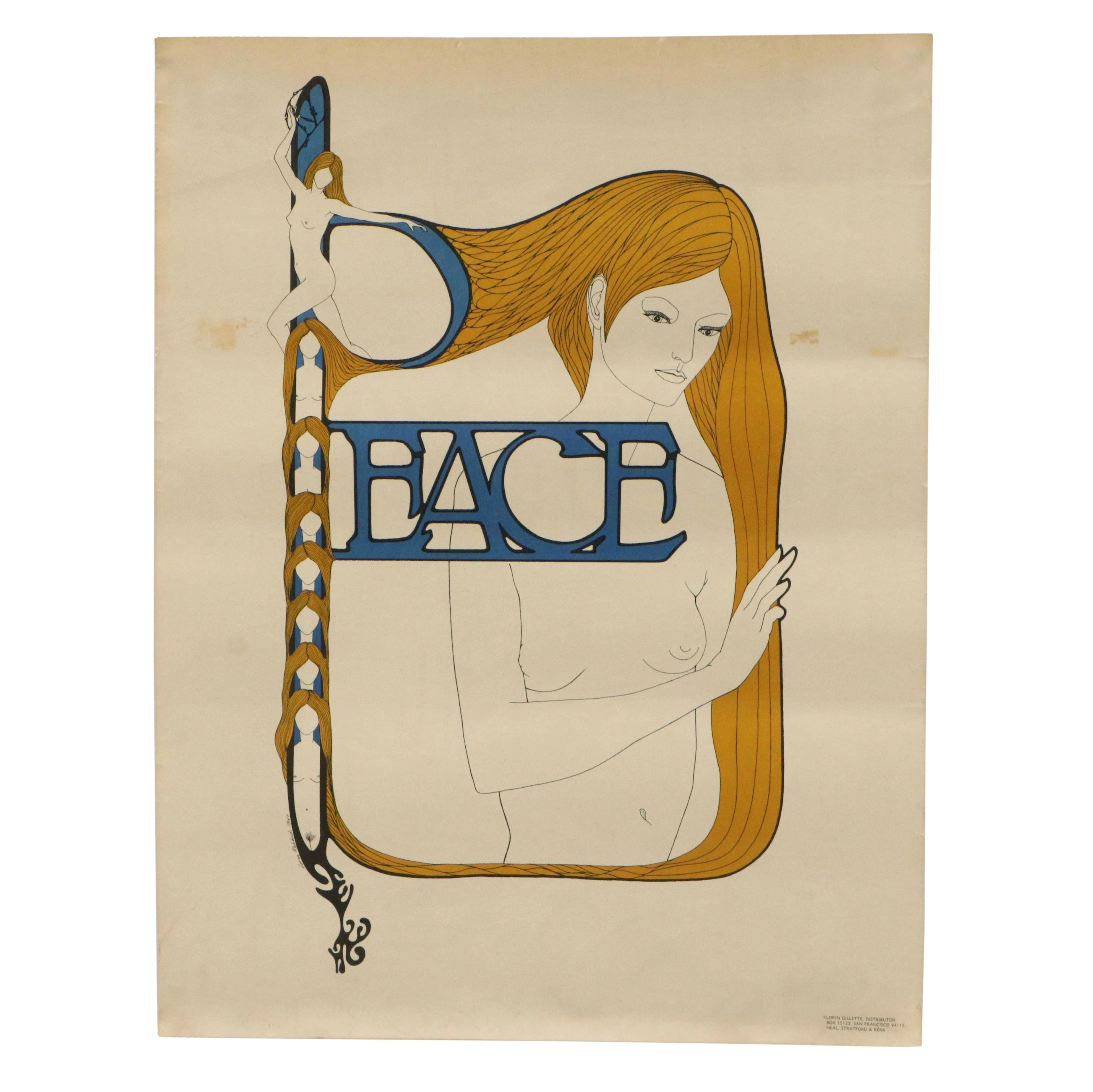 After Loren Rehbock Color Lithograph Poster "Peace," 1967
