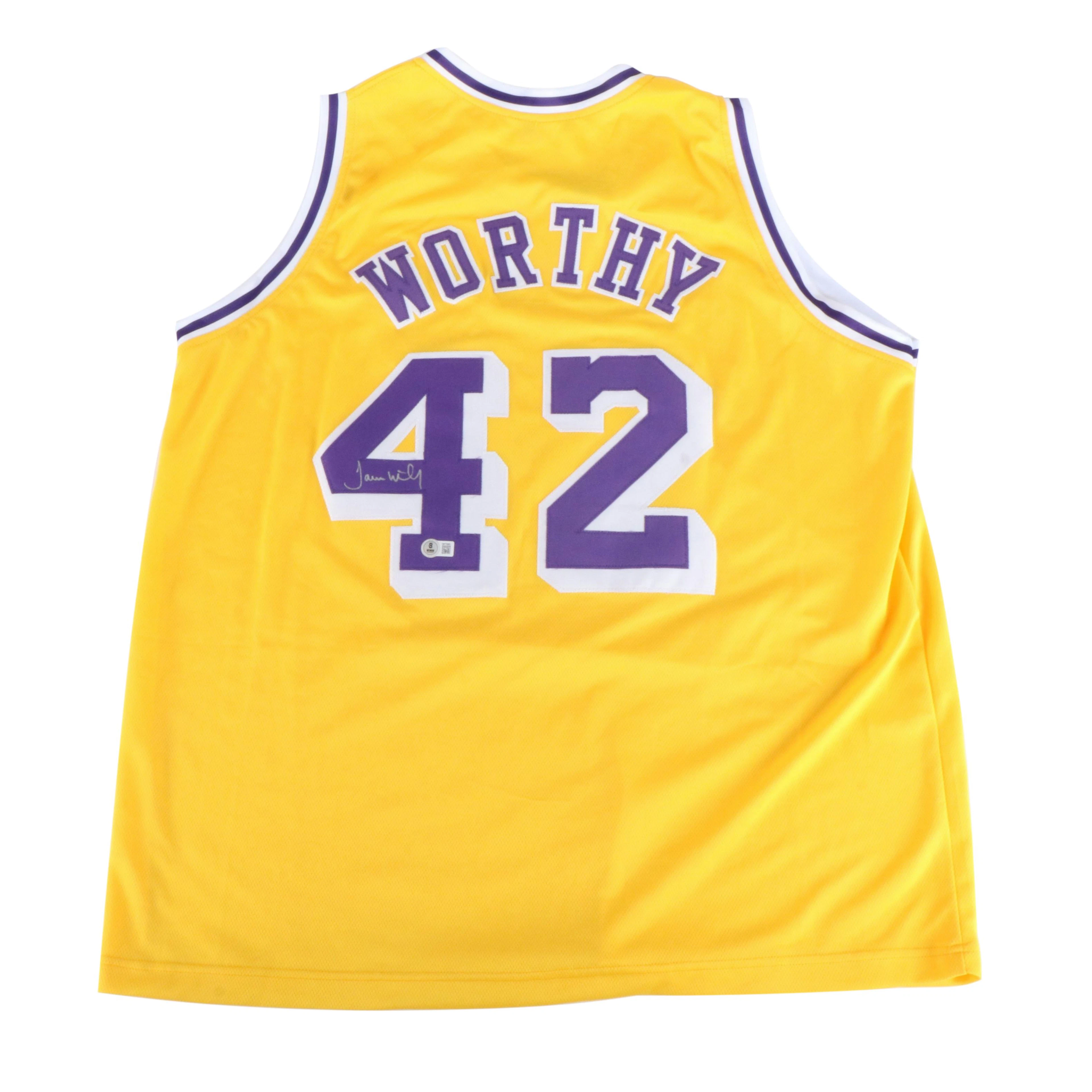 James Worthy Signed Los Angeles Lakers Basketball Jersey, Beckett