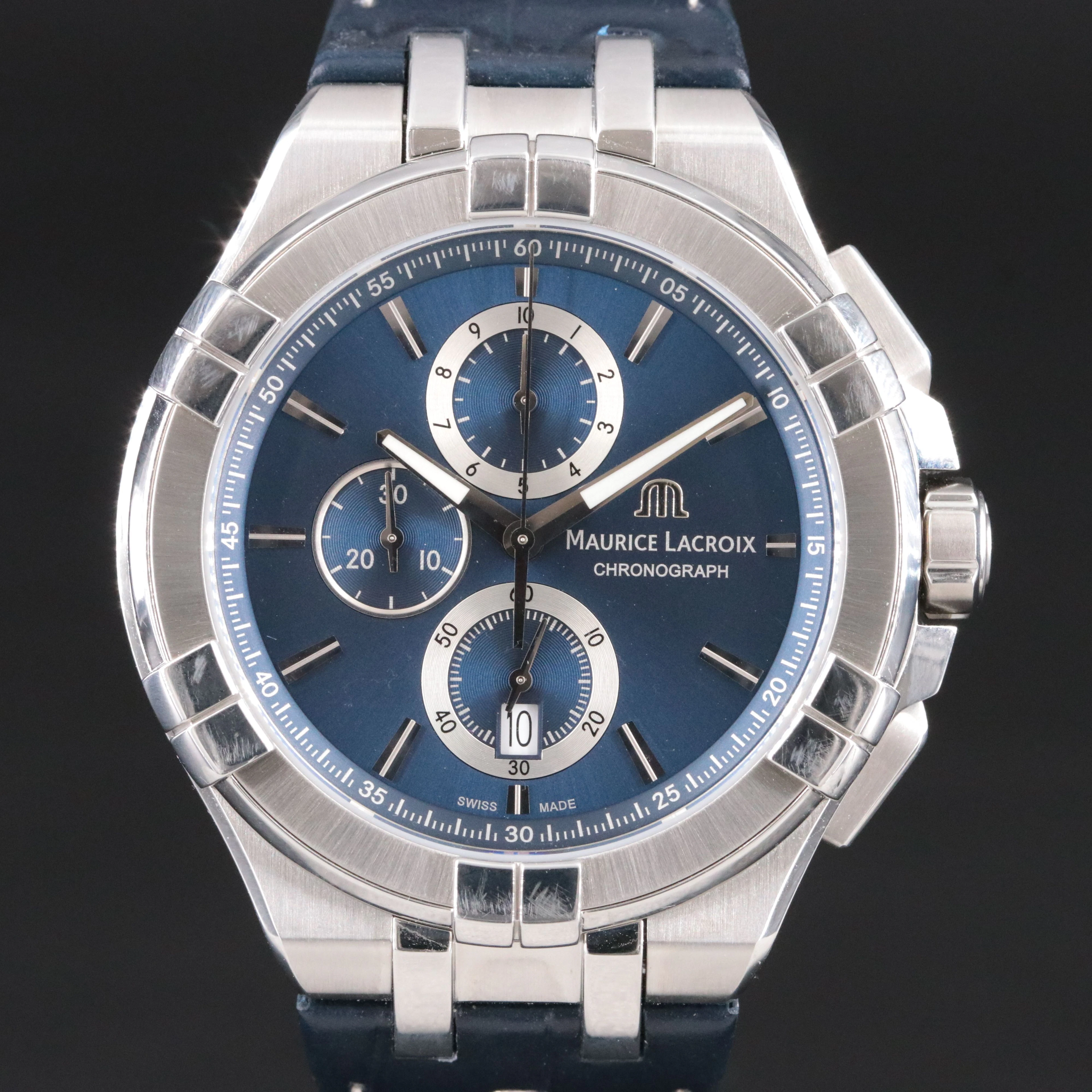 Maurice Lacroix Aikon Chronograph Steel Blue 44mm Quartz Watch