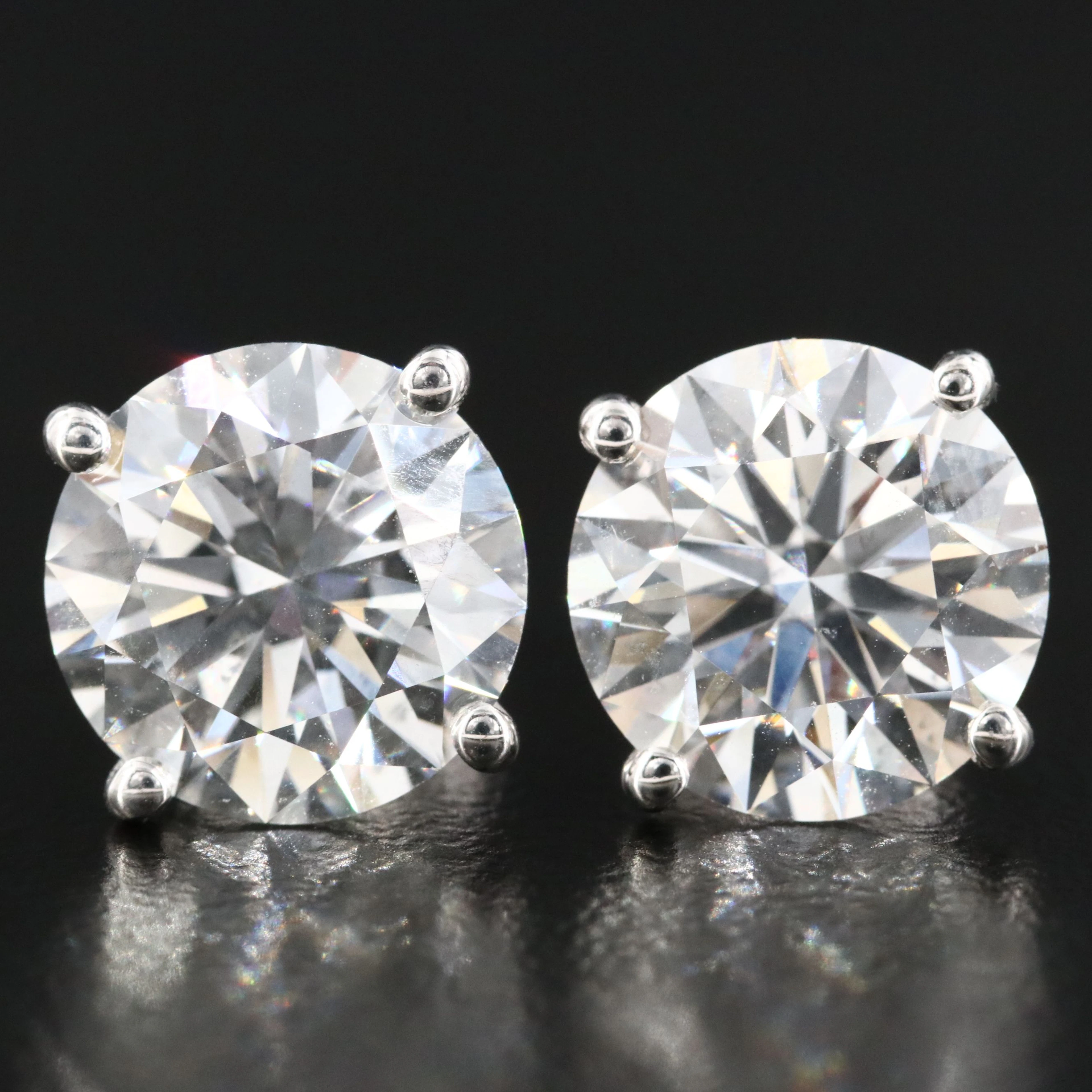 14K 6.16 CTW Lab Grown Diamond Solitaire Earrings with IGI Reports