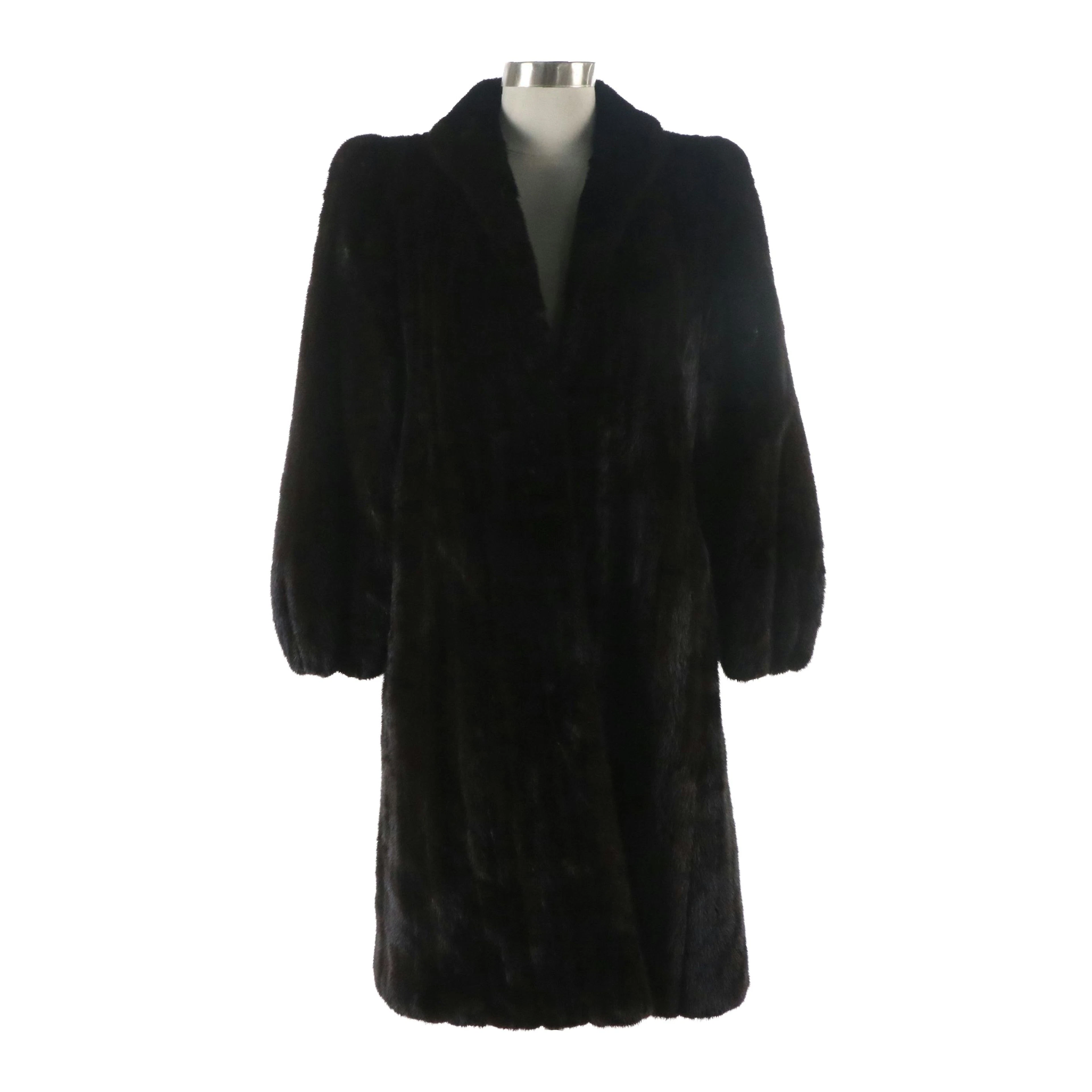 Mahogany Mink Fur Stroller Coat from Szor-Diener Furs, Vintage