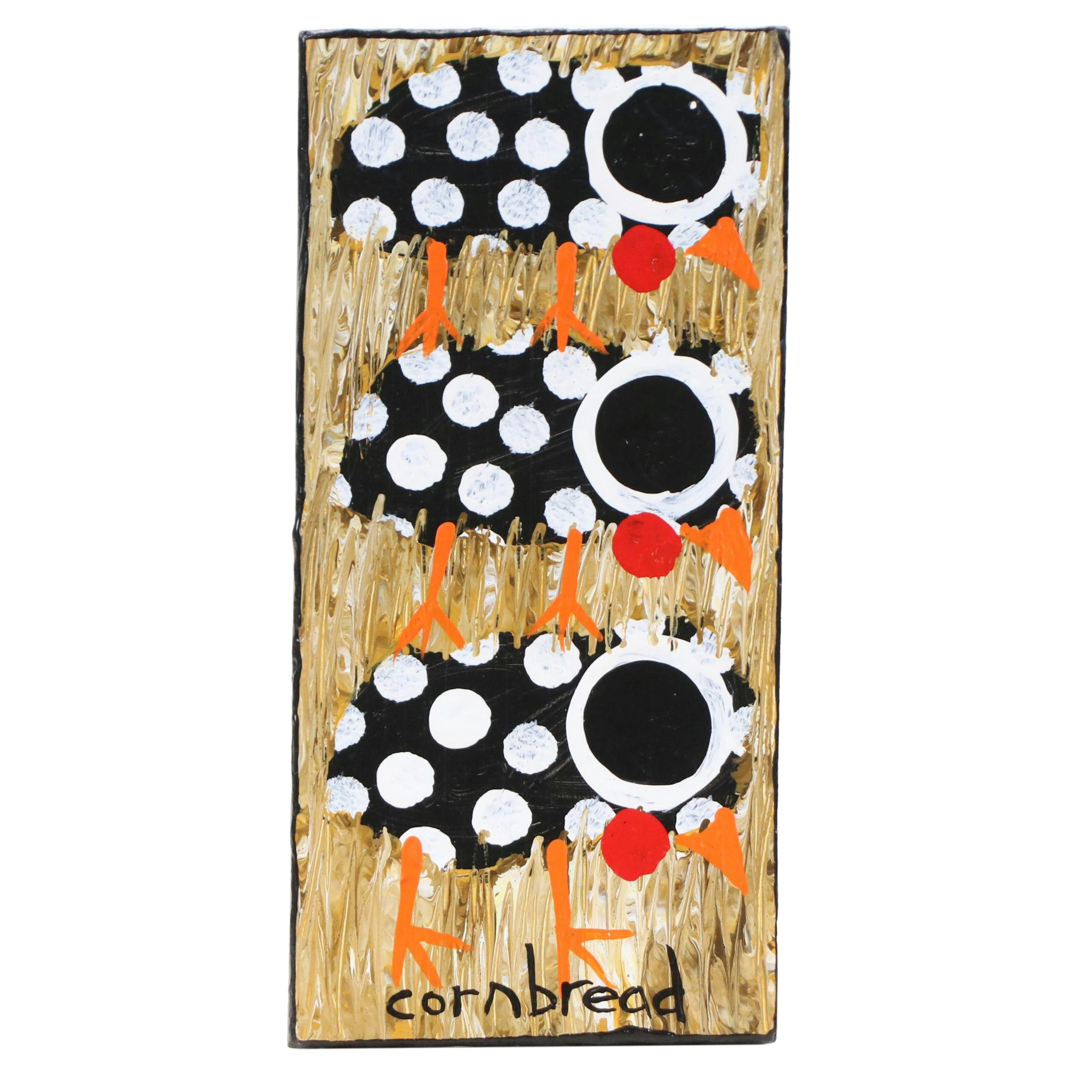 John “Cornbread” Anderson Folk Art Acrylic Painting "Chicks"