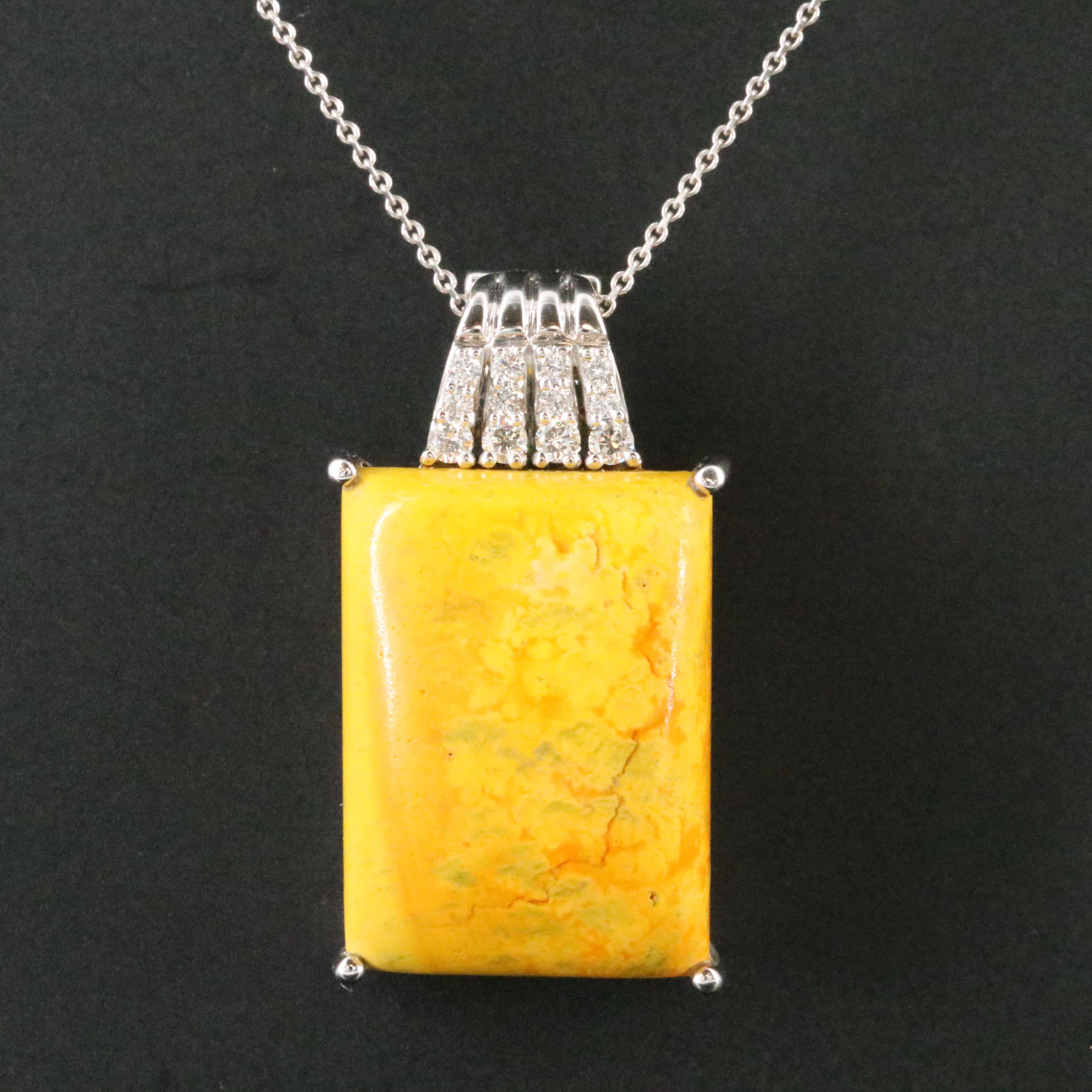 Chromia 18K Jasper and Diamond Enhancer Pendant Necklace