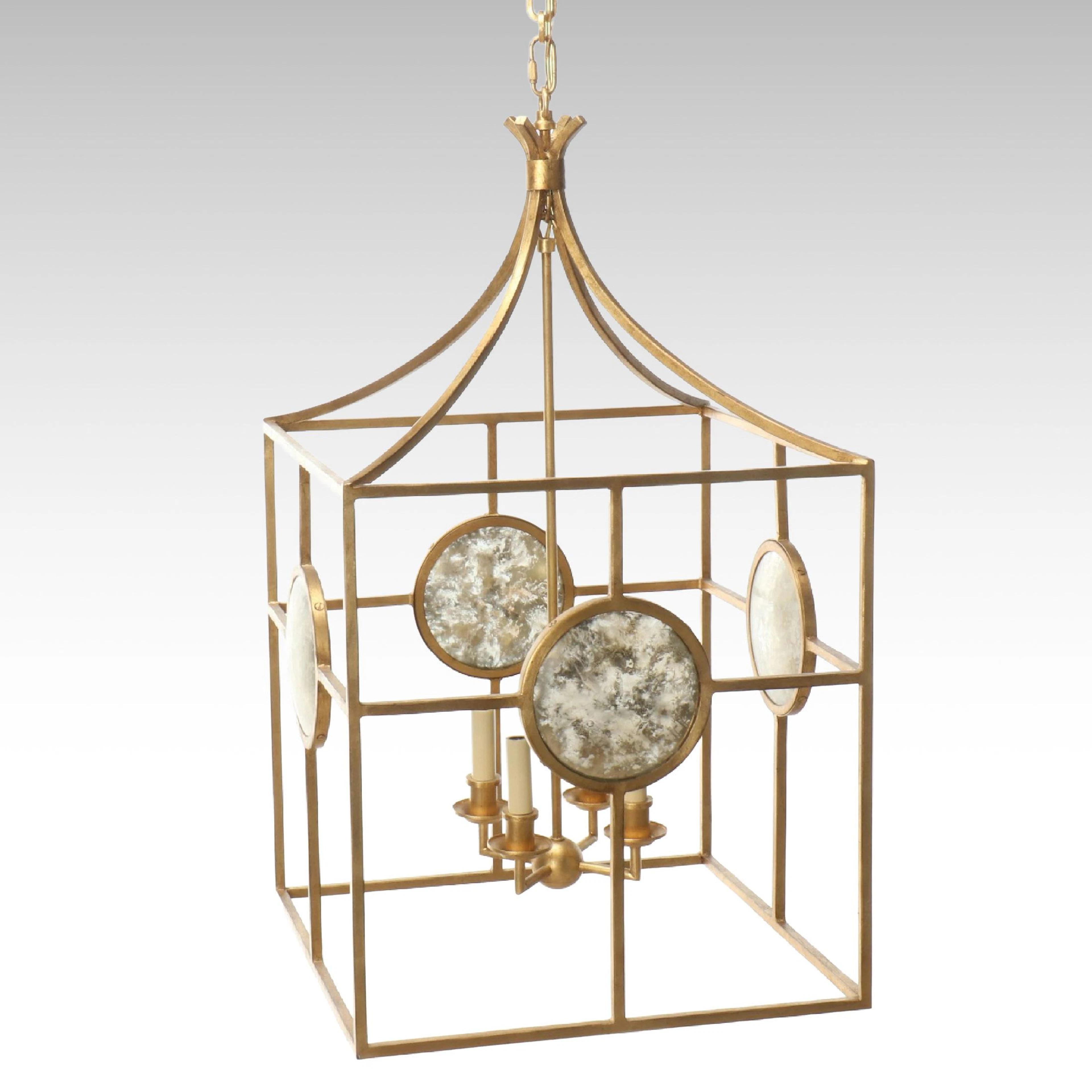Visual Comfort & Co. Gilded Wrought Iron "Gramercy" Chandelier
