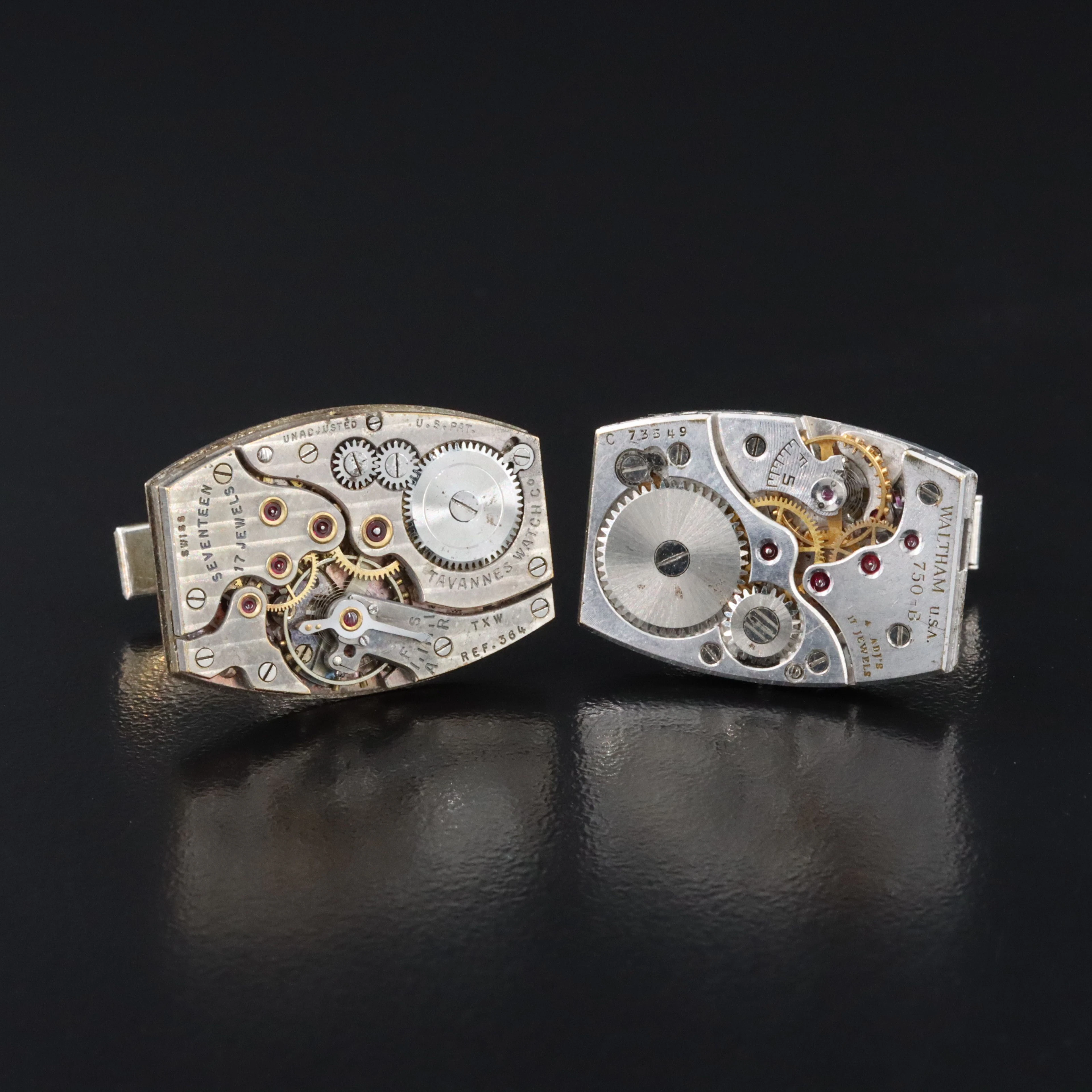 Steampunk Watch Part Cufflinks with Sterling