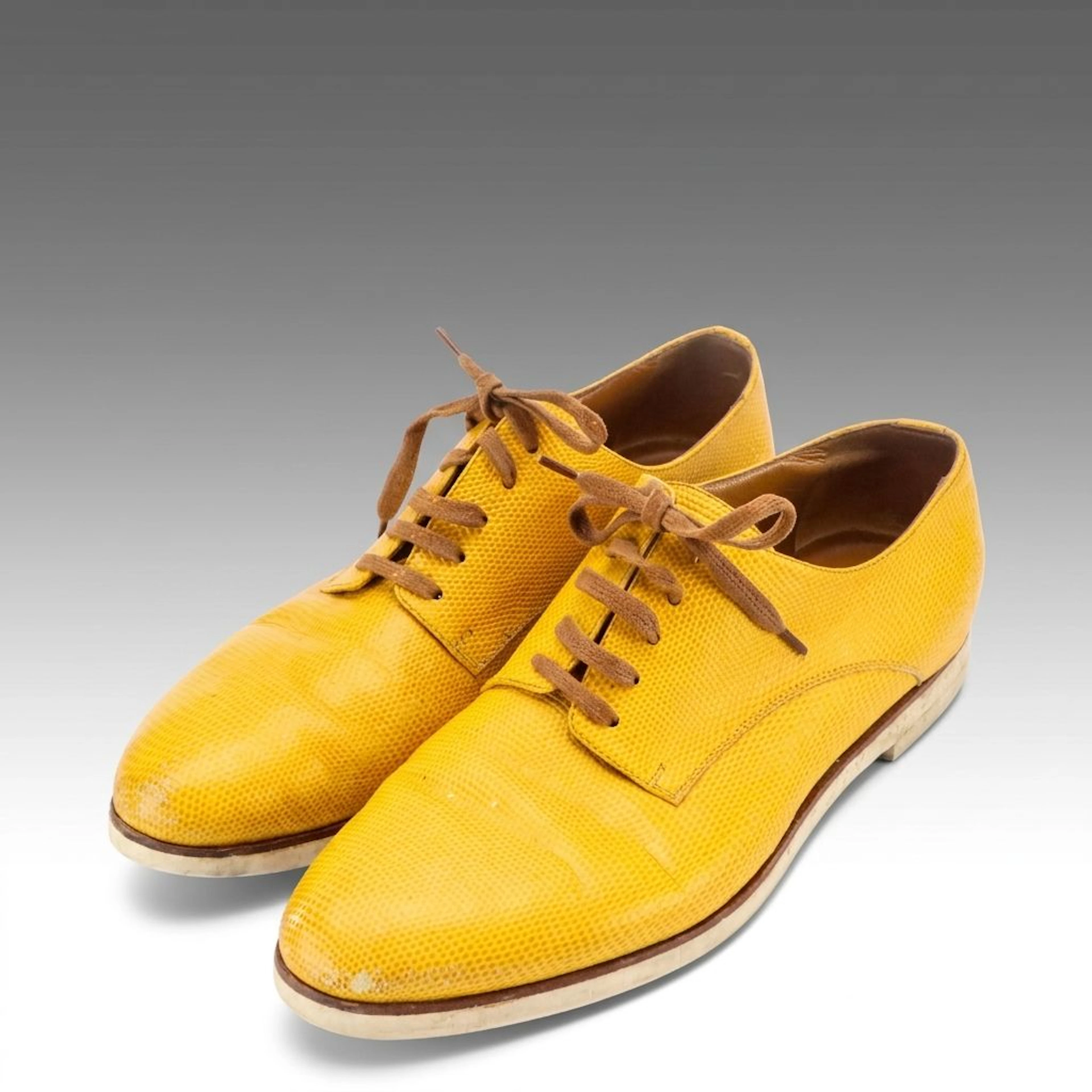 Fendi Lace-Up Shoes in Lizard Embossed Leather