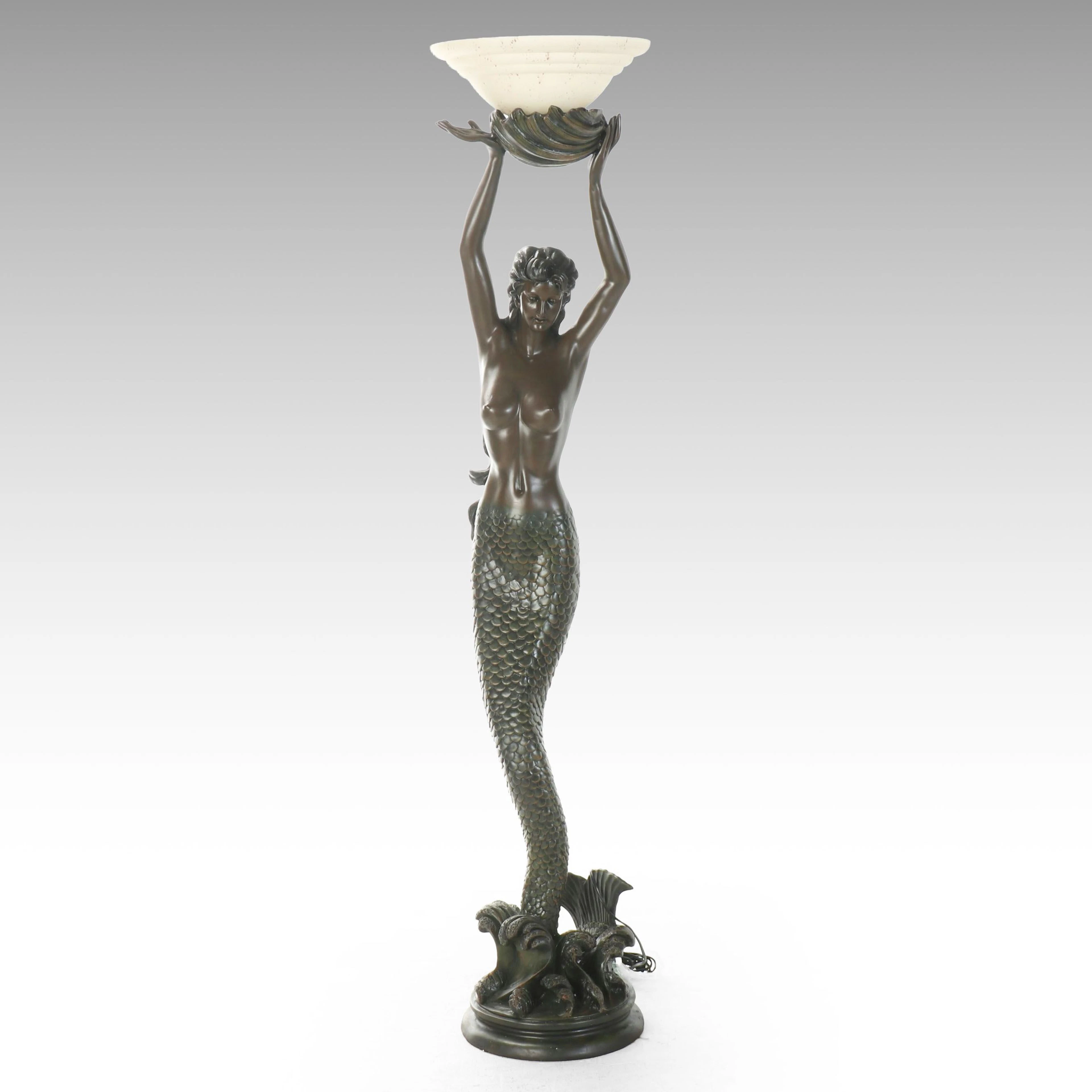 Design Toscano "The Goddess' Offering" Figural Mermaid Floor Lamp
