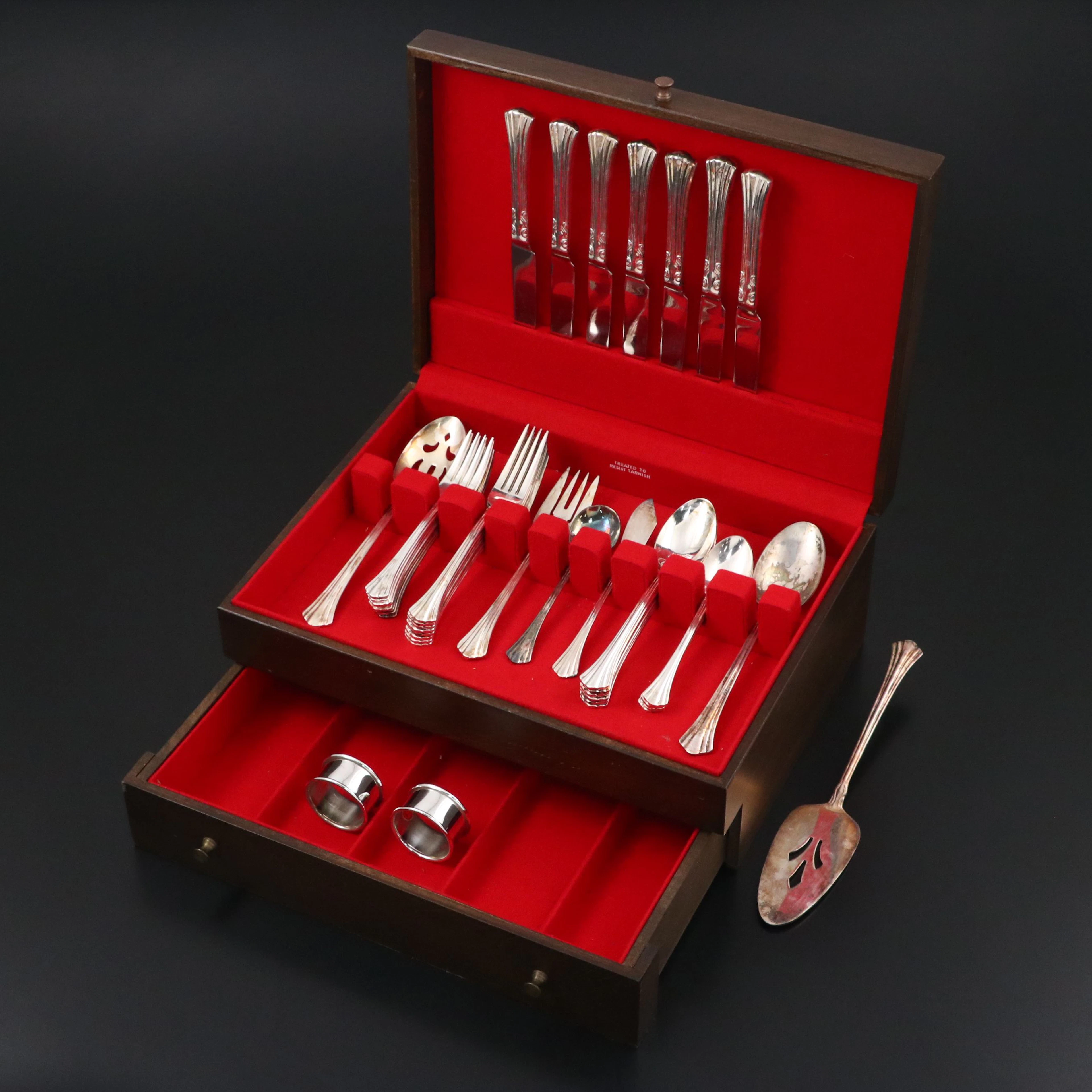 Towle "Classic Plume" Silver Plated Flatware, 1980s