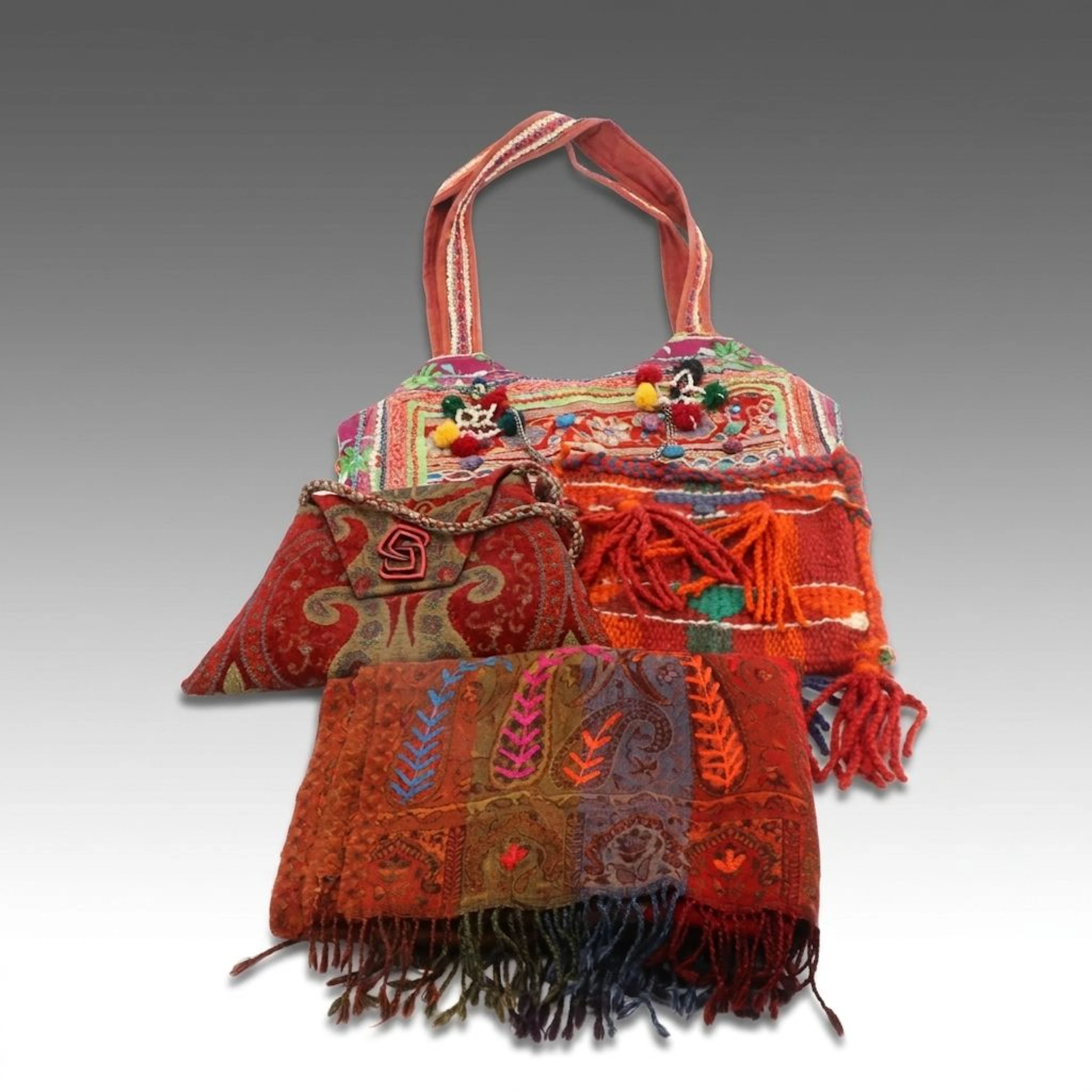 Vipal Shah and Designs by Louise Embellished Shoulder Bags with Other