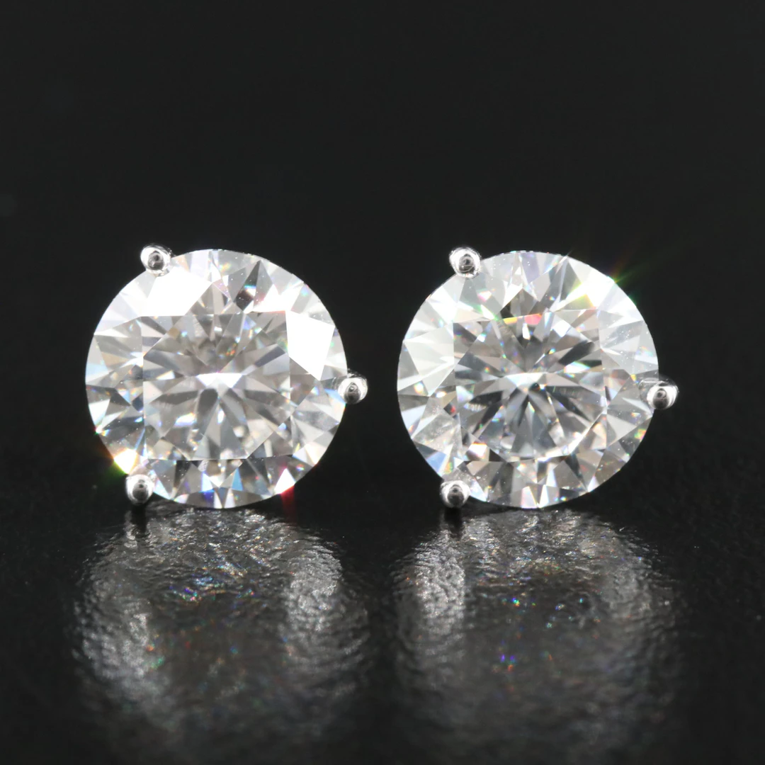 14K 4.02 CTW Lab Grown Diamond Earrings with IGI Reports