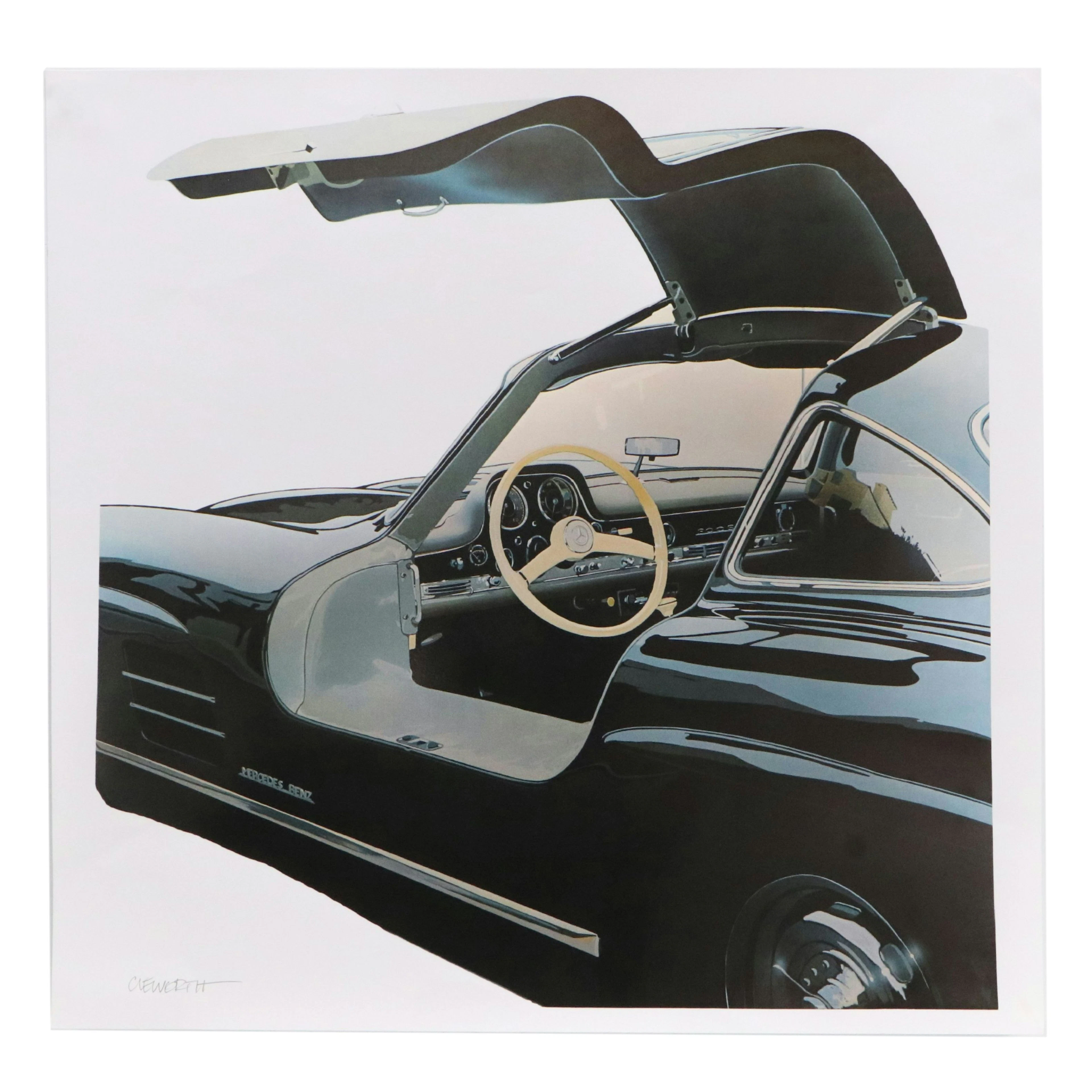 Harold James Cleworth Giclée Print of Mercedes-Benz Interior, 21st Century