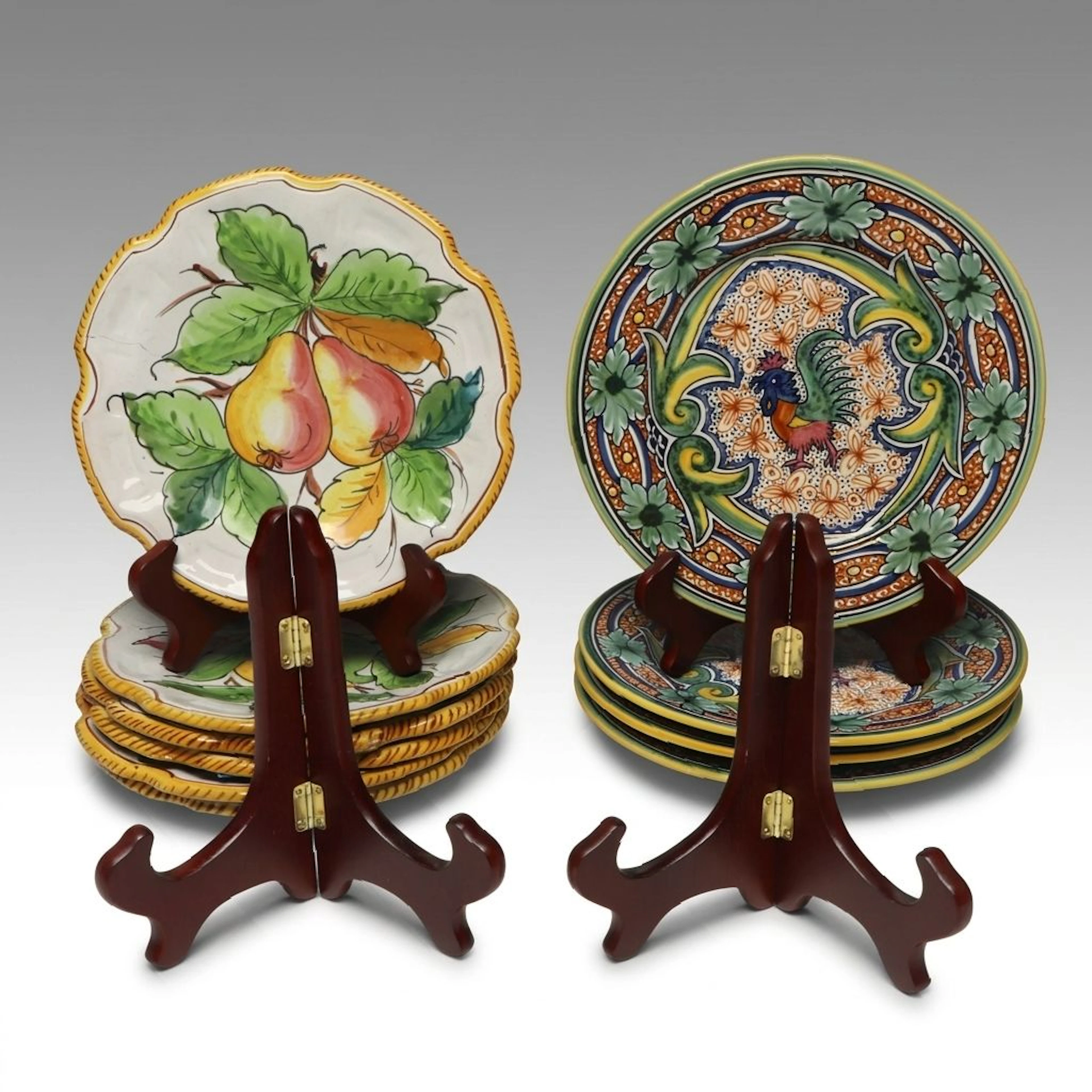 Williams Sonoma Portuguese Faience with Other Italian Majolica Plates