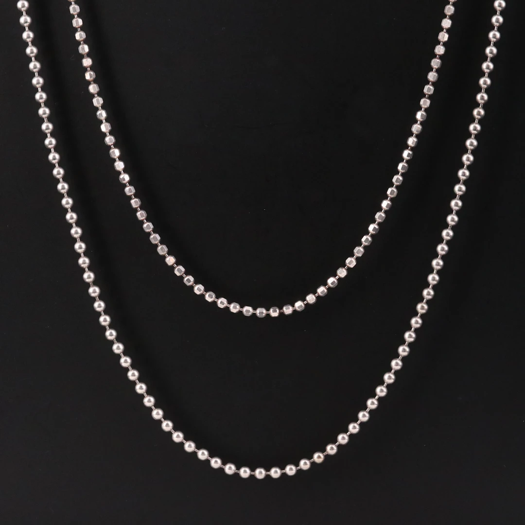 Sterling Bead Chain Necklaces
