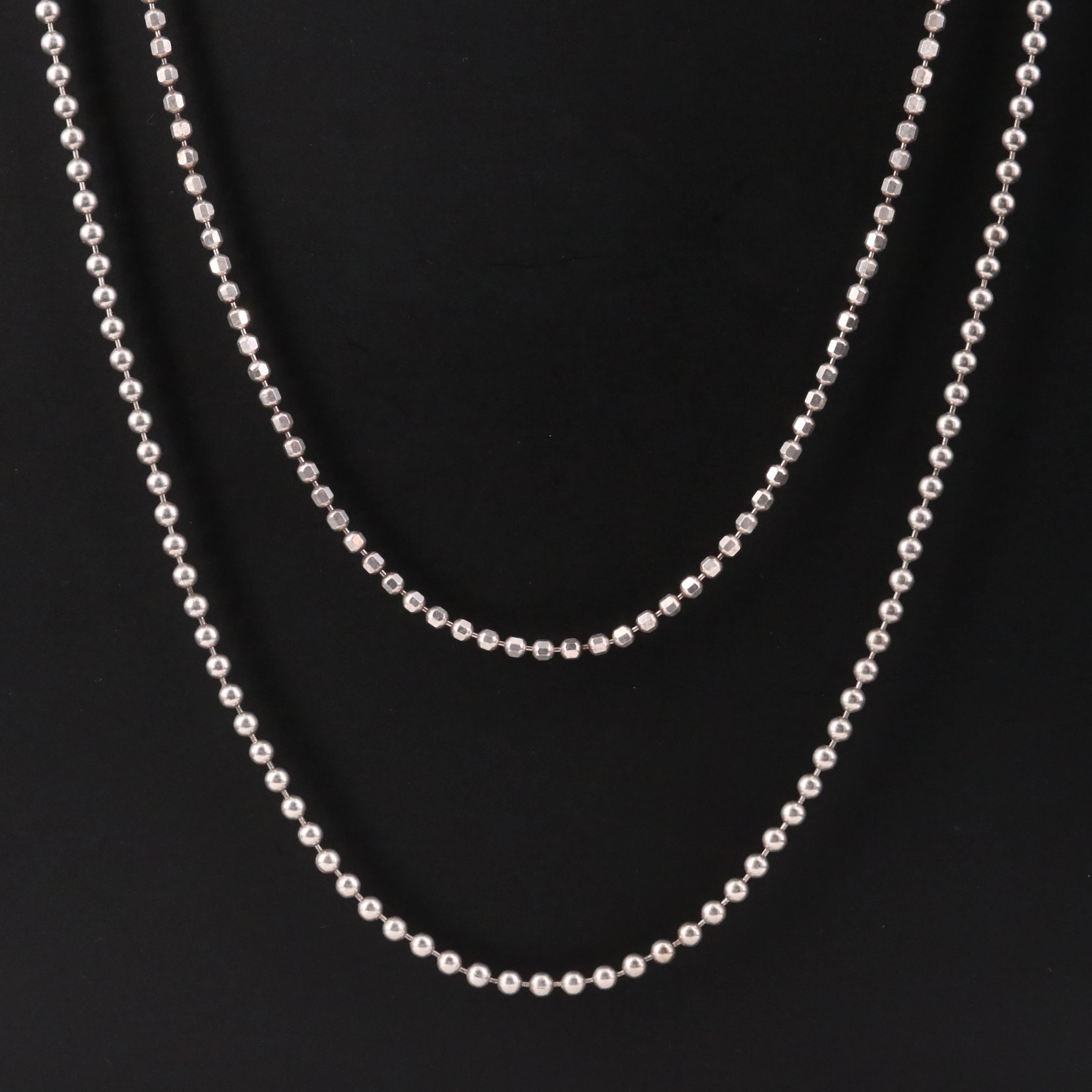 Sterling Bead Chain Necklaces