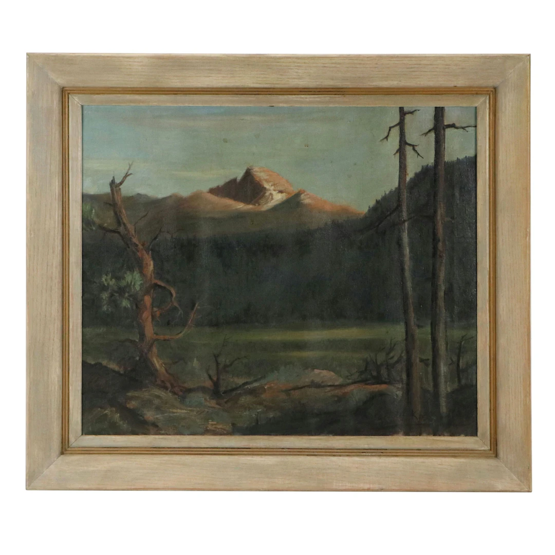 Attributed to Robert M. Kiskadden Oil Painting of Western American Landscape