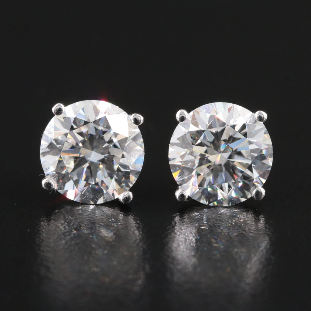 14K 5.16 CTW Lab Grown Diamond Stud Earrings with IGI Reports