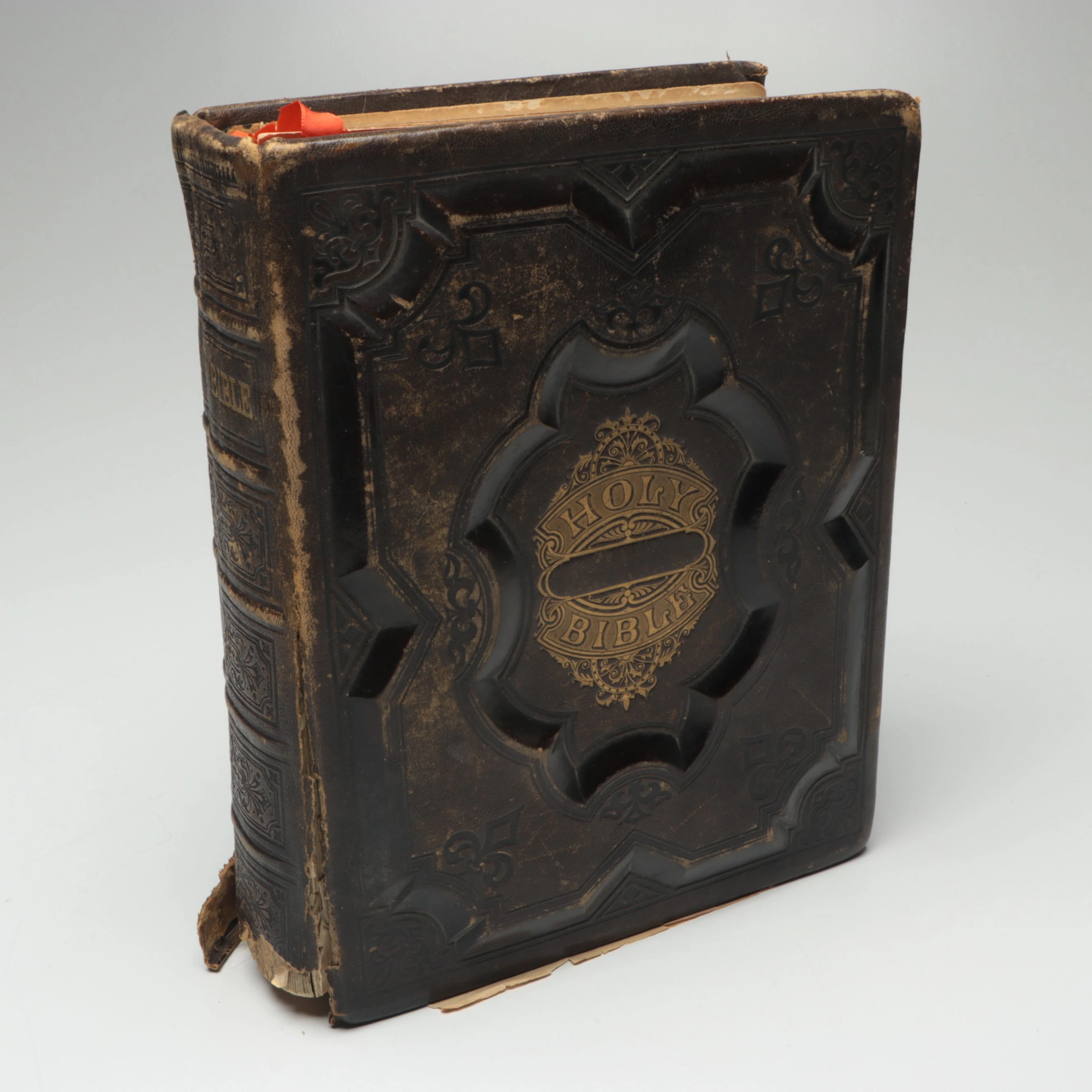 Leather Bound Holy Bible Containing the Old and New Testaments, Late 19th C.