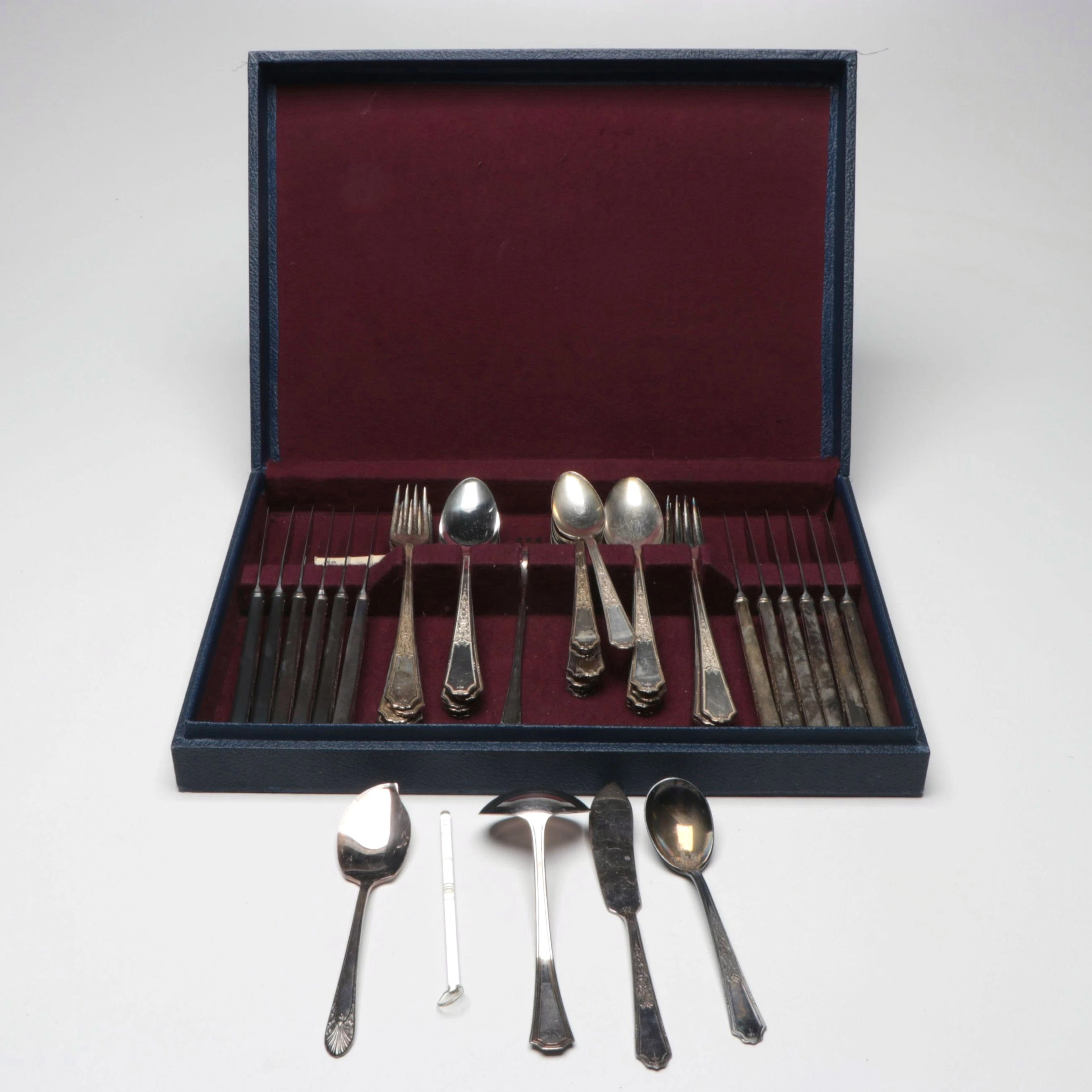 Rogers Bros. "Ancestral" Silver Plated Flatware, 20th C.