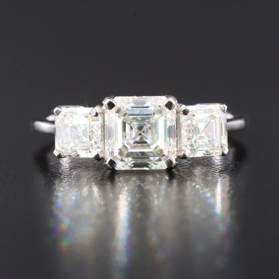 Platinum 2.51 CTW Diamond Ring with GIA Reports