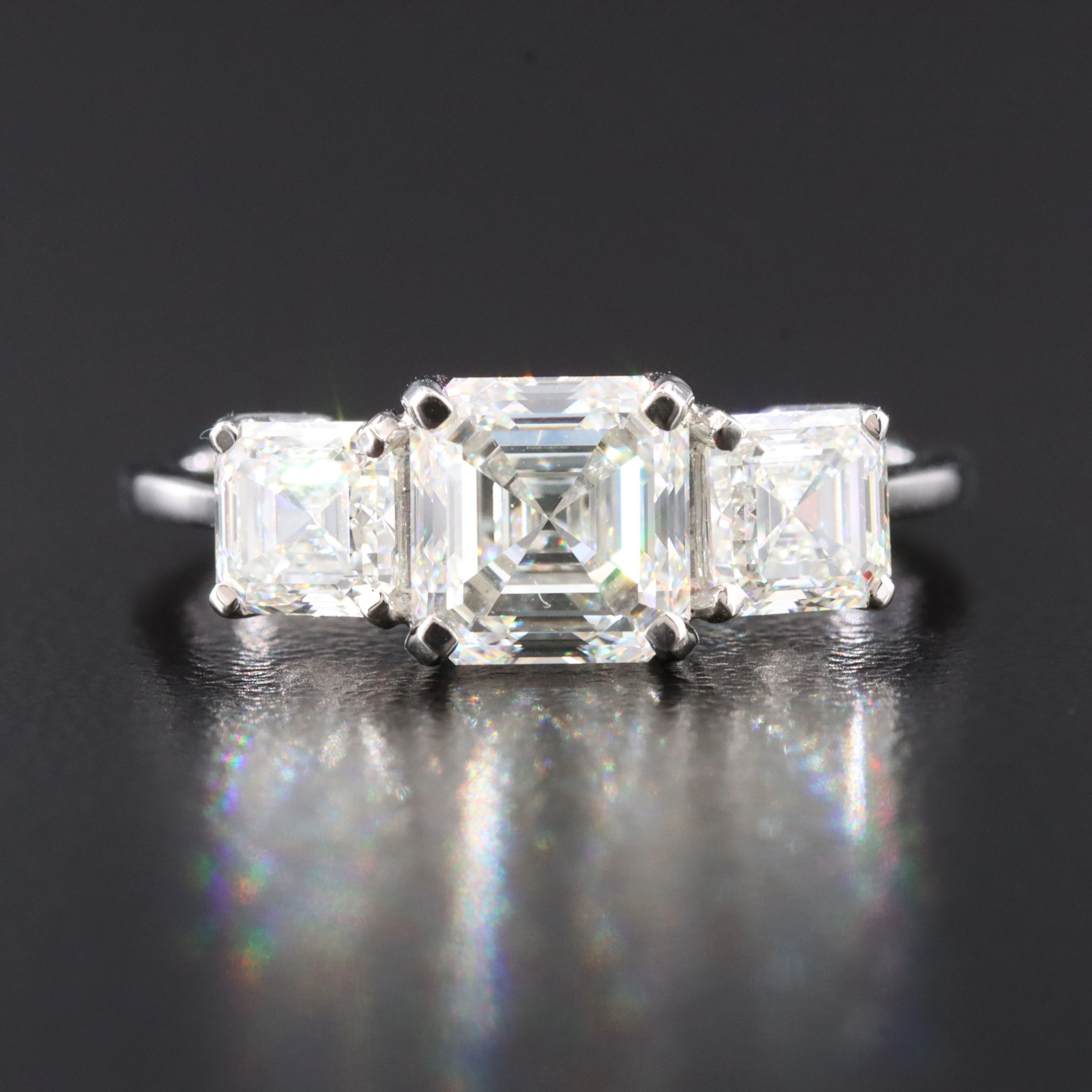 Platinum 2.51 CTW Diamond Ring with GIA Reports
