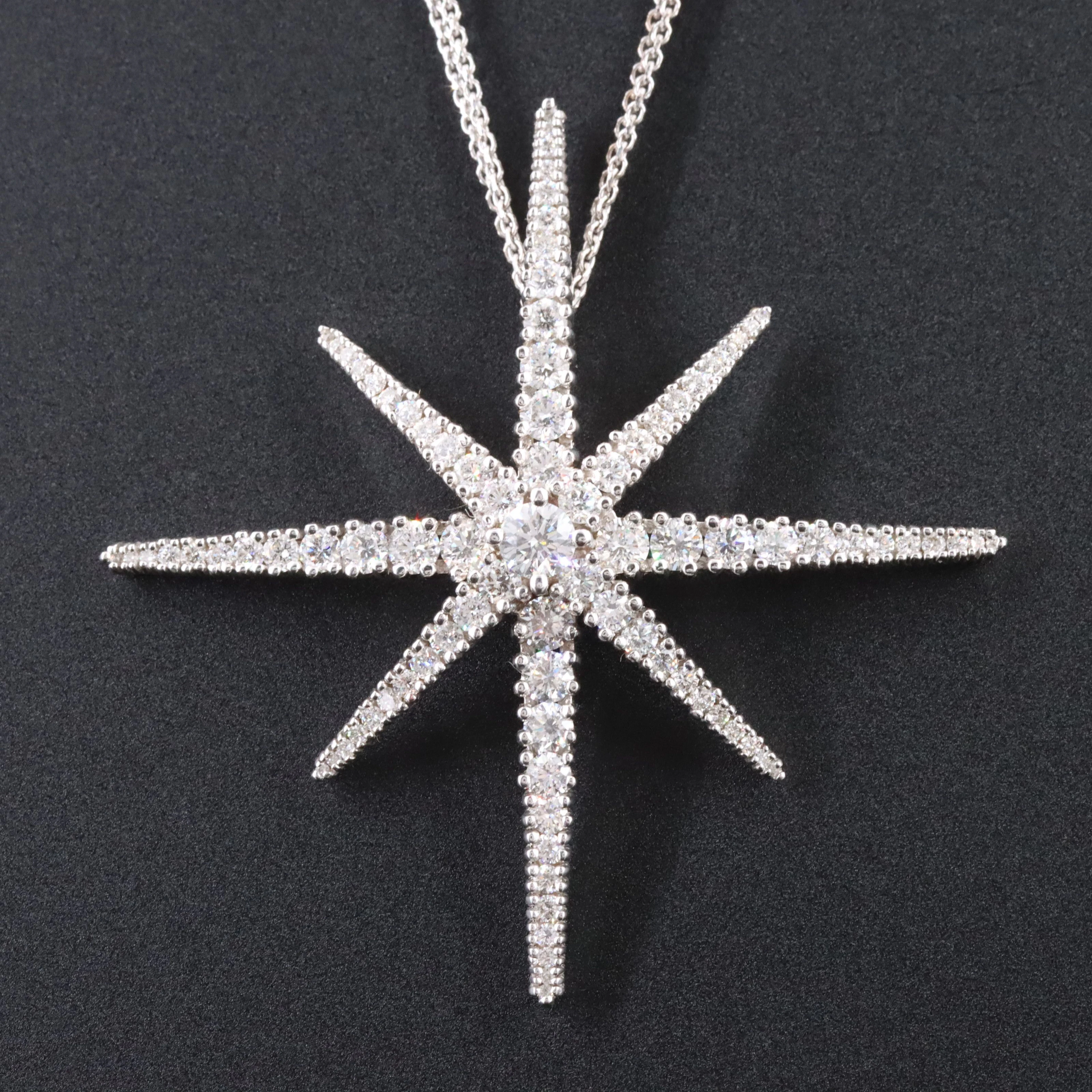 Giorgio Visconti 18K 2.61 CTW Diamond Star Pendant Necklace