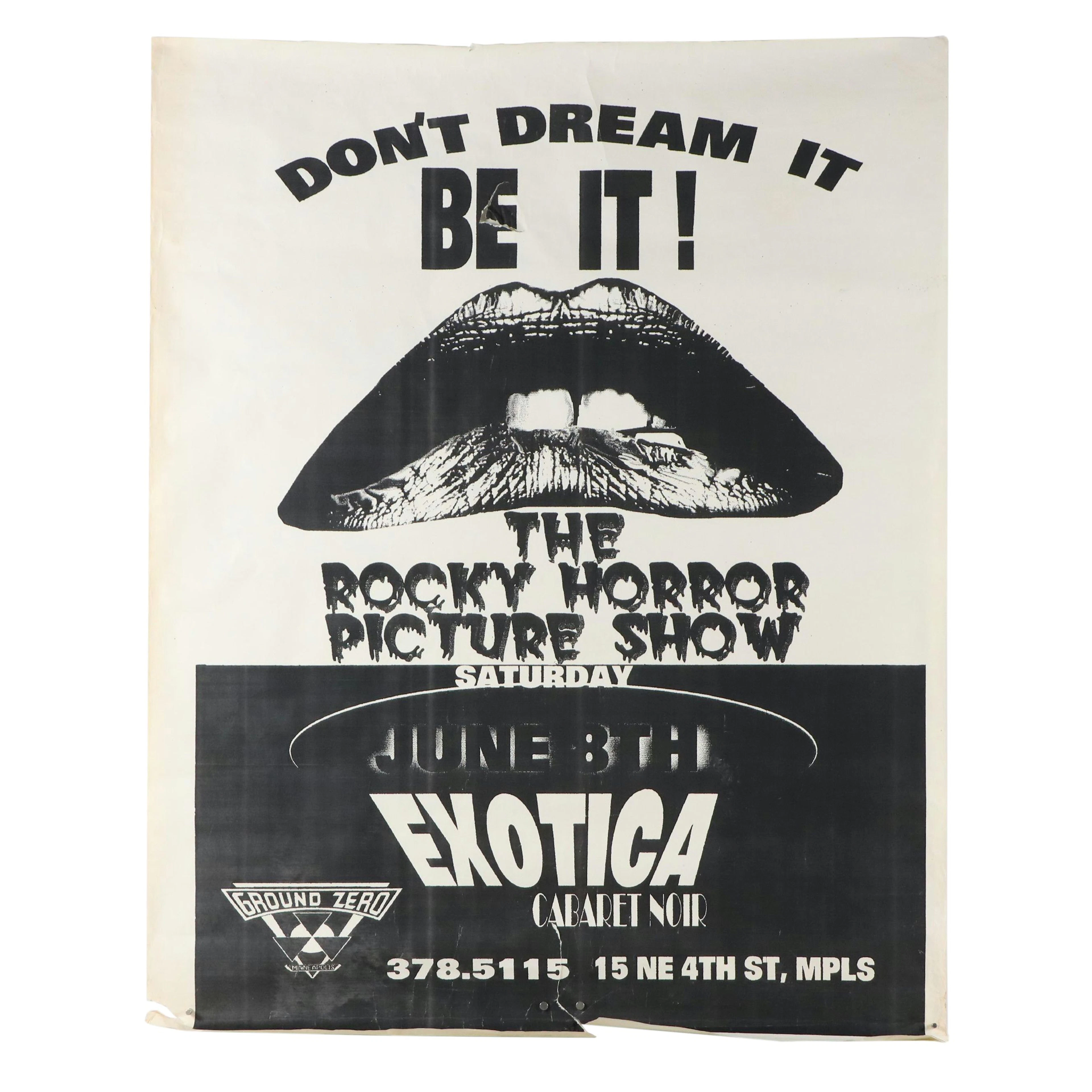 Ground Zero Cabaret Noir Poster for "The Rocky Horror Picture Show"