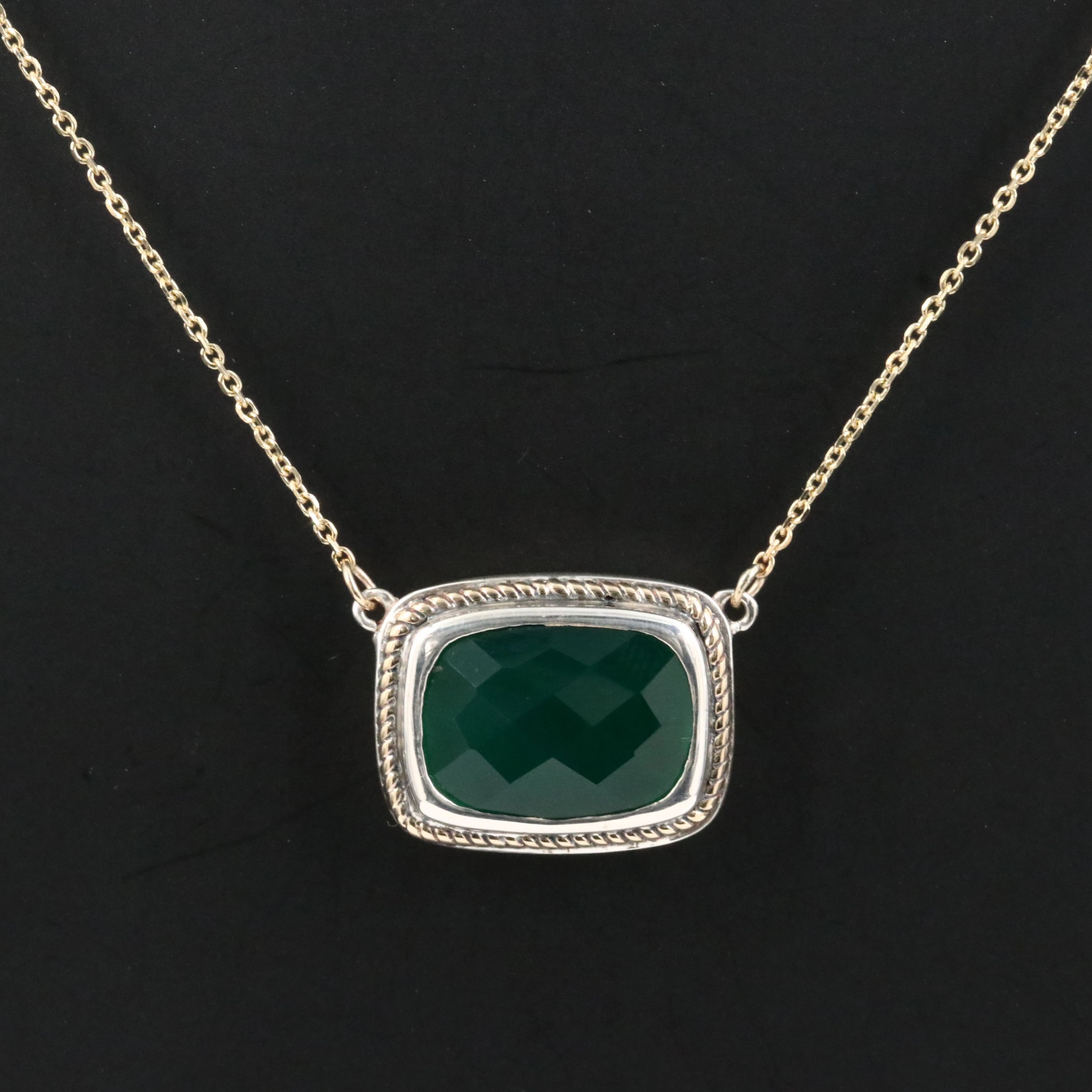 Sterling and 14K Chalcedony Necklace