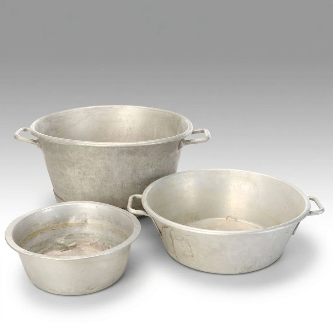 Vintage Aluminum Handled Pots and Bowl