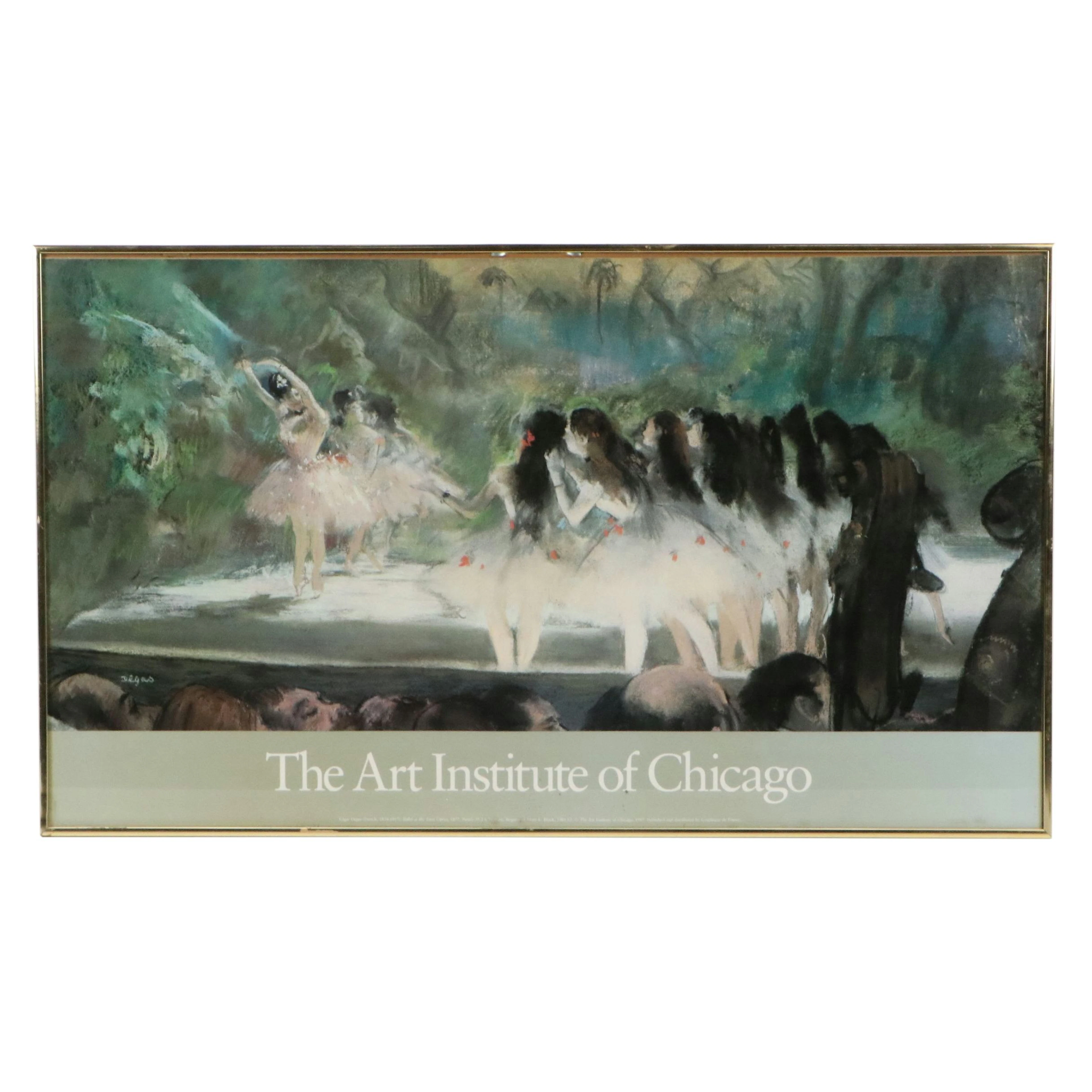Offset Lithograph Poster After Edgar Degas "Ballet at the Paris Opera," 1987