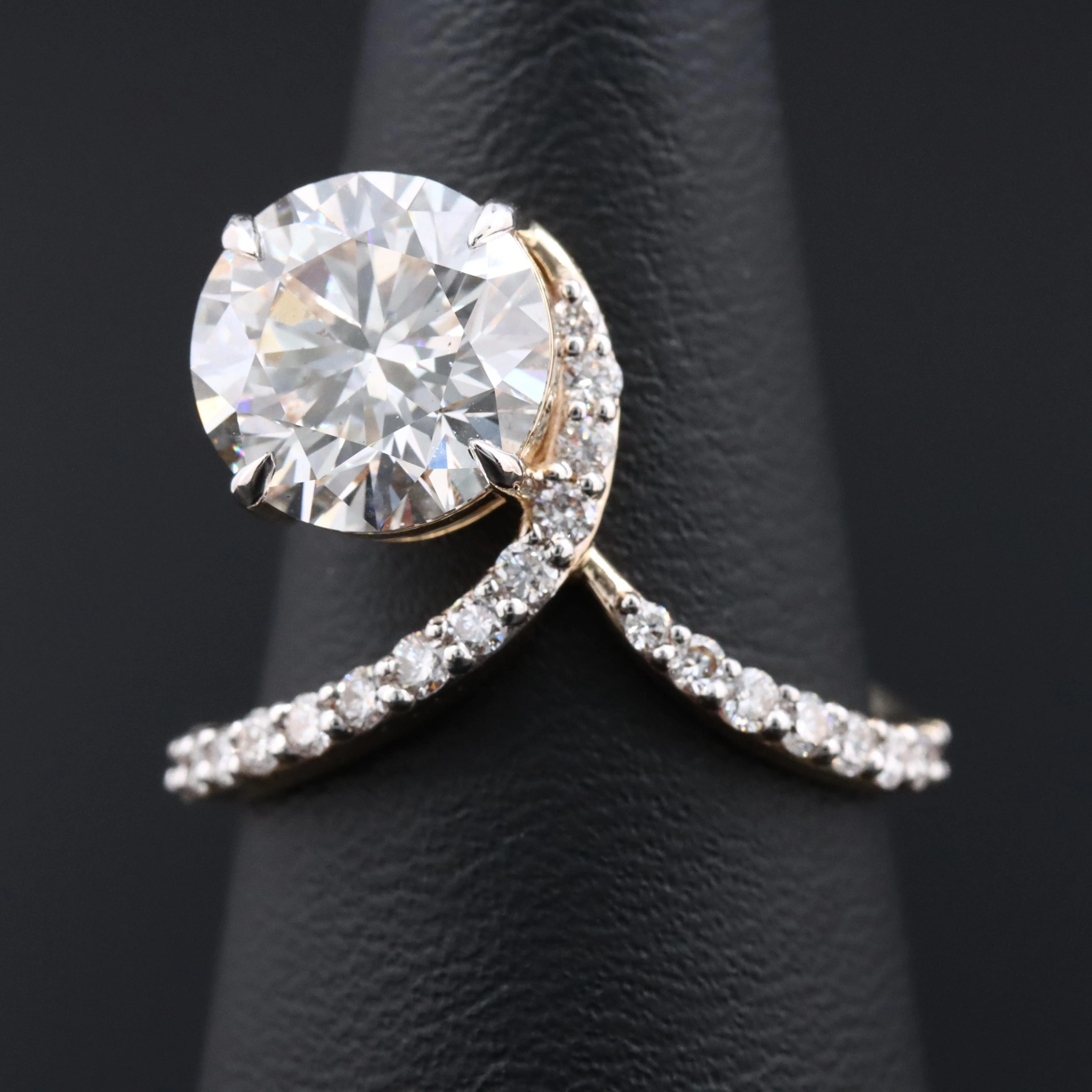 14K 3.64 CTW Lab Grown Diamond Aigrette Ring with IGI Report