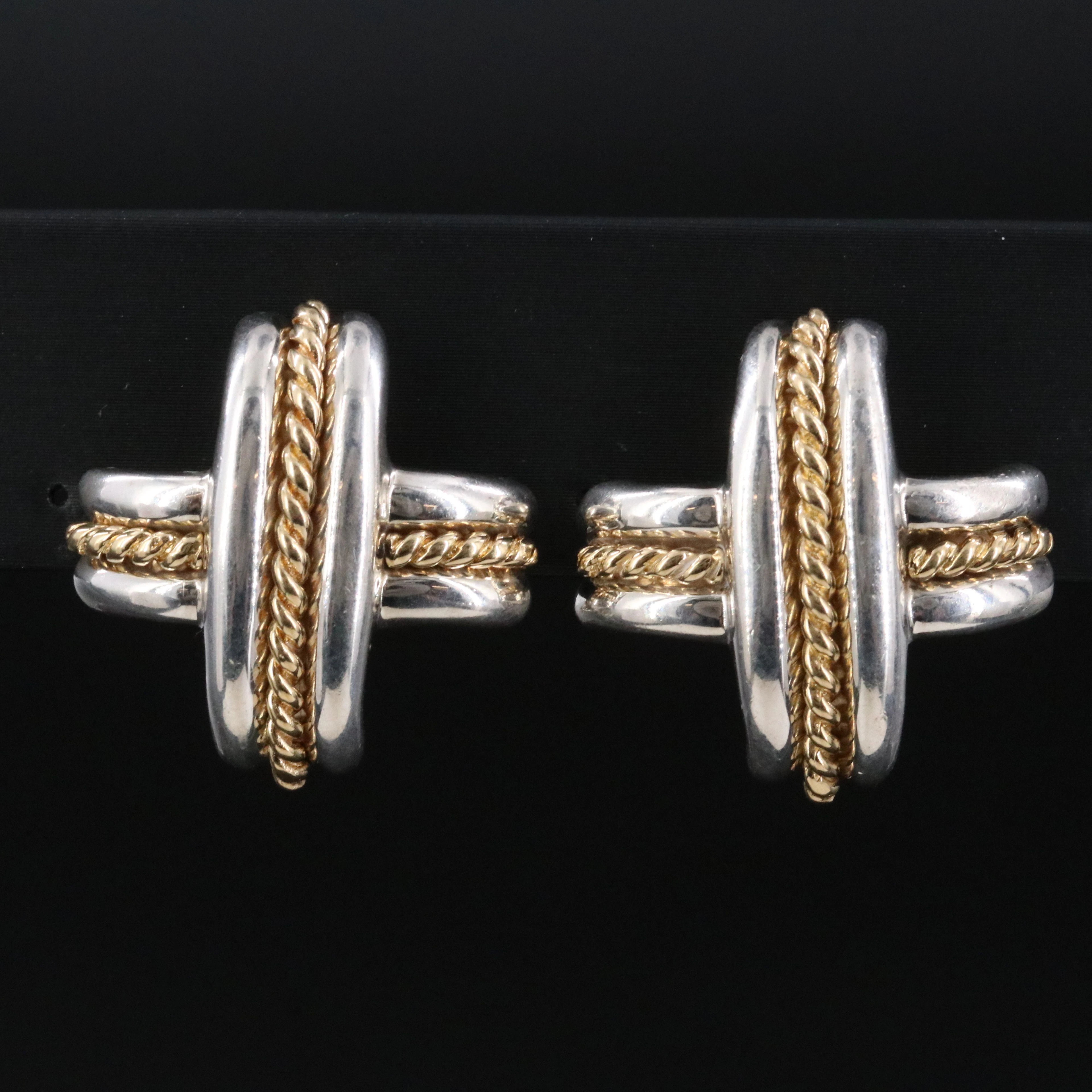 Tiffany & Co. Signature X Sterling and 18K Earrings