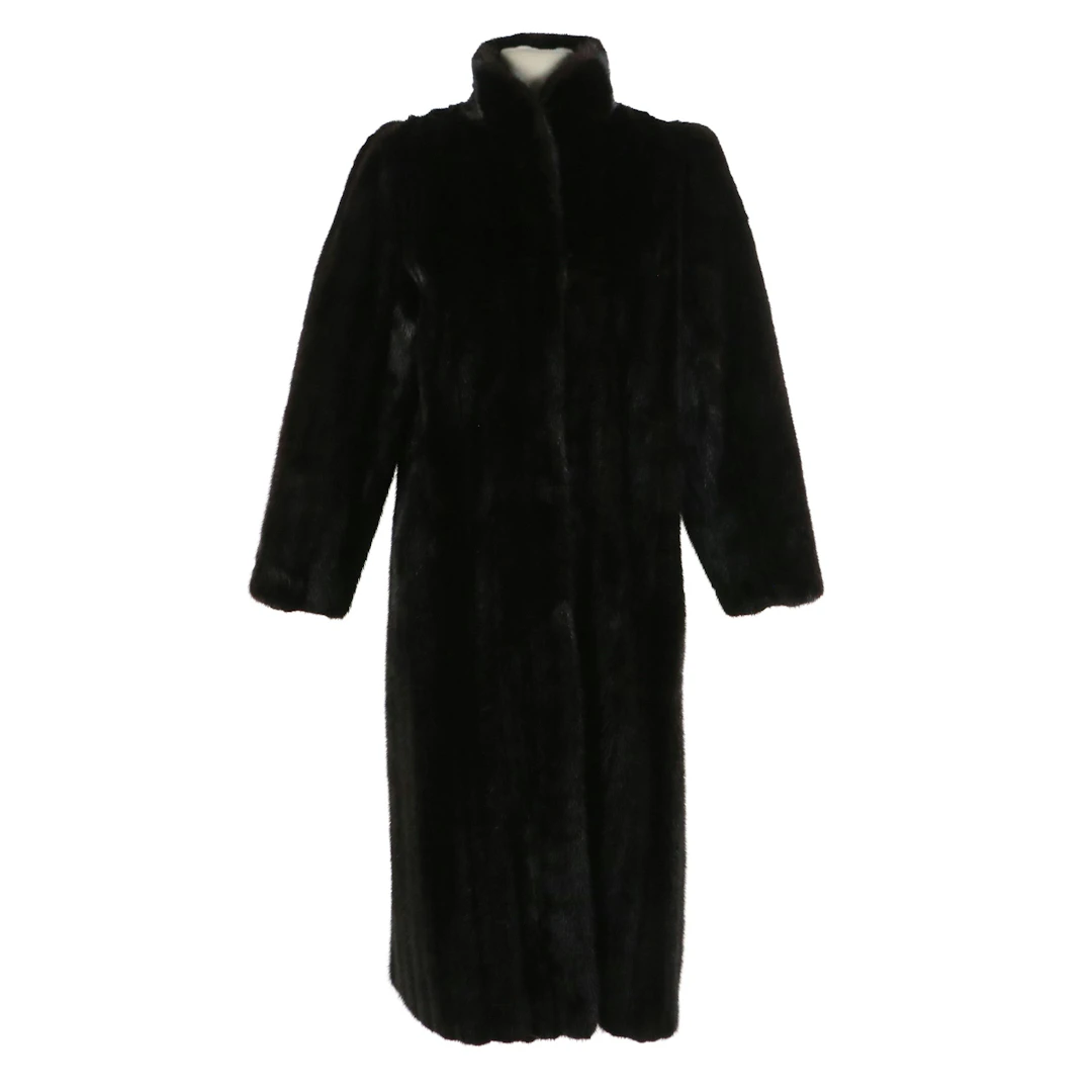 Dark Mink Fur Mid-Length Coat from Bill Blass Furs, Vintage