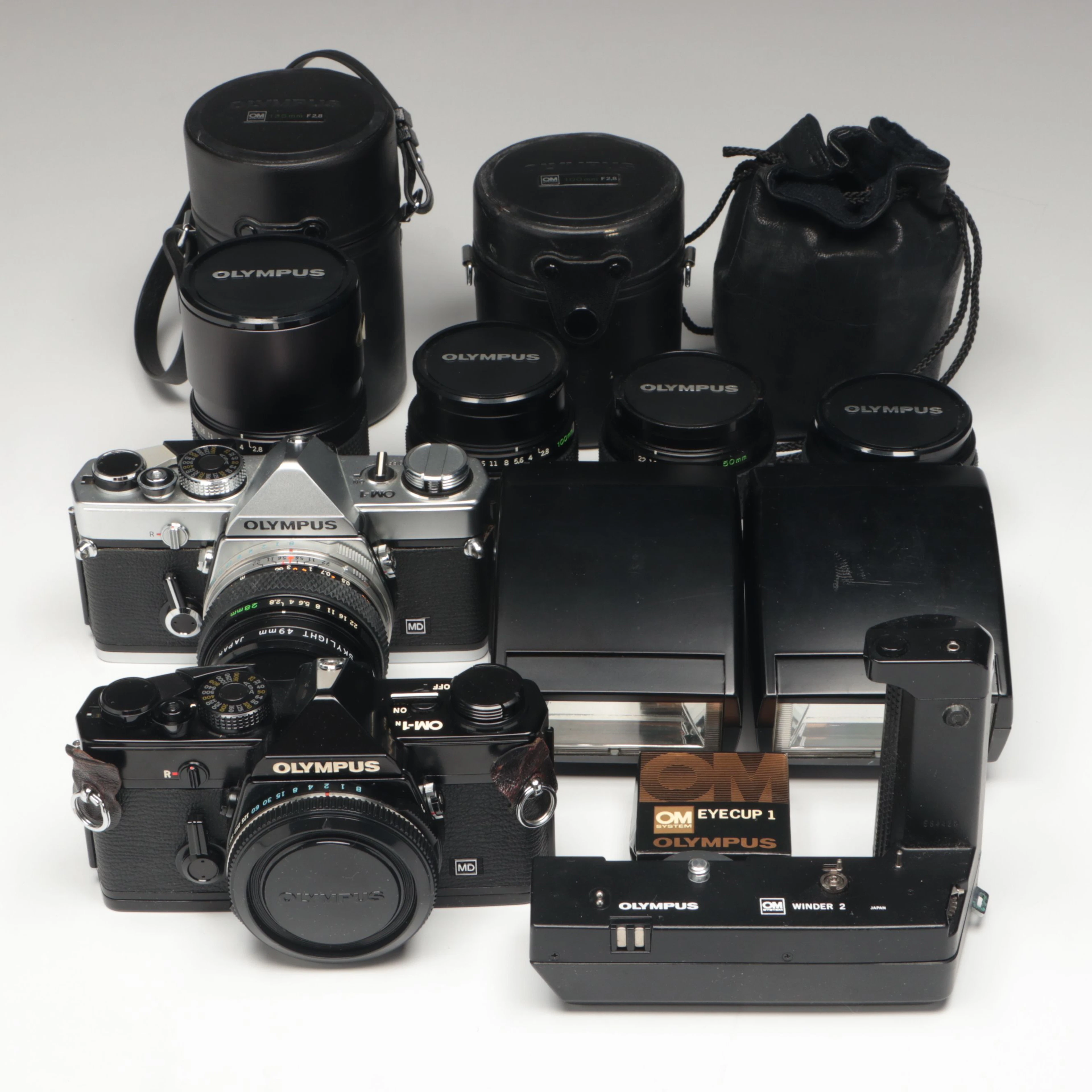 Olympus OM-1 Cameras with Lenses and Other Accessories