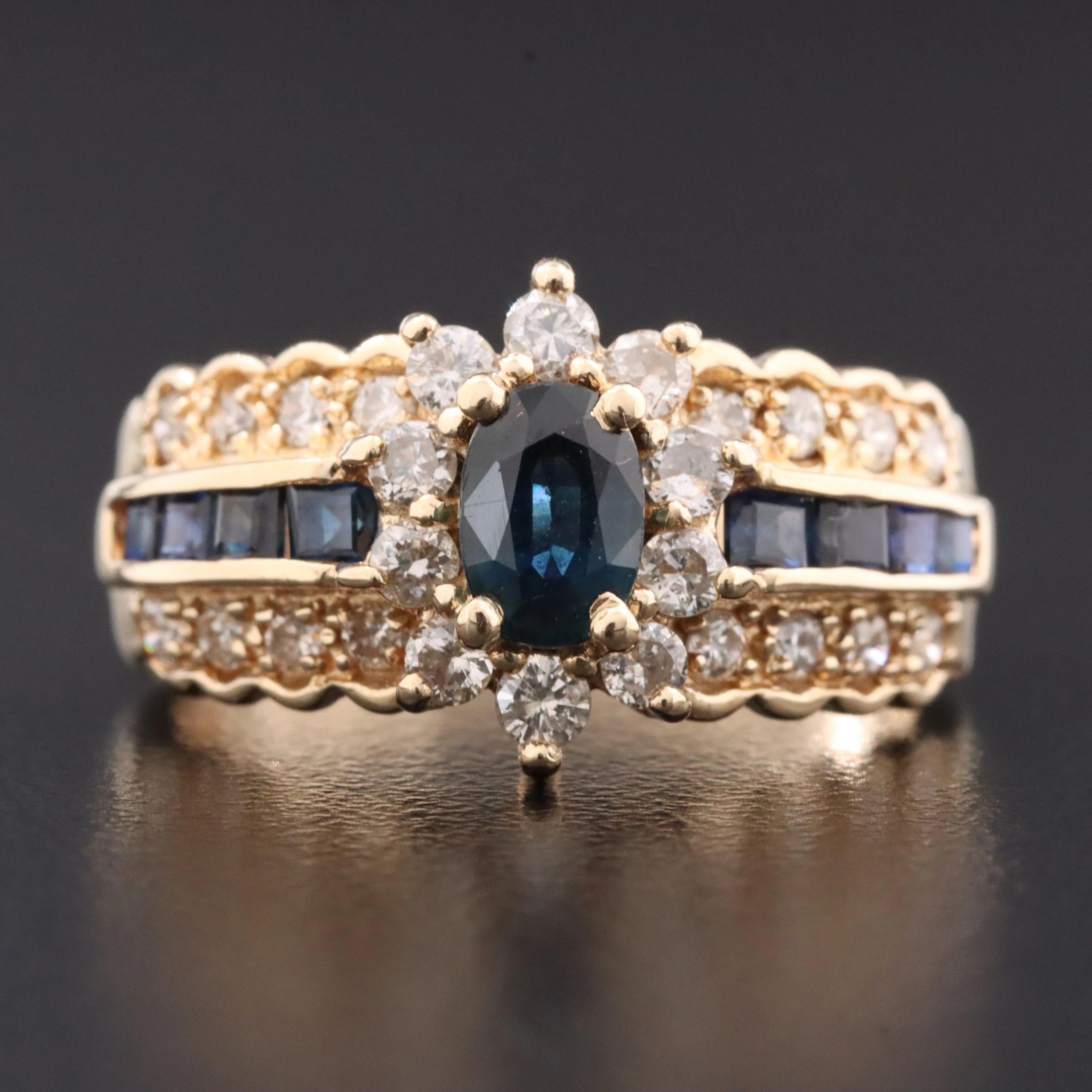 14K Sapphire and Diamond Ring
