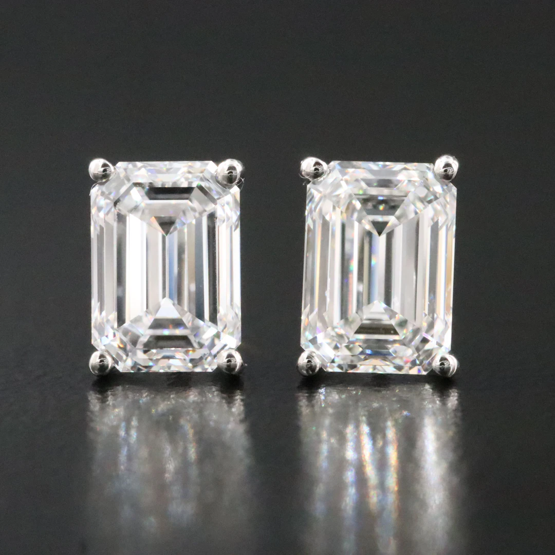 14K 3.40 CTW Lab Grown Diamond Stud Earrings with IGI Reports